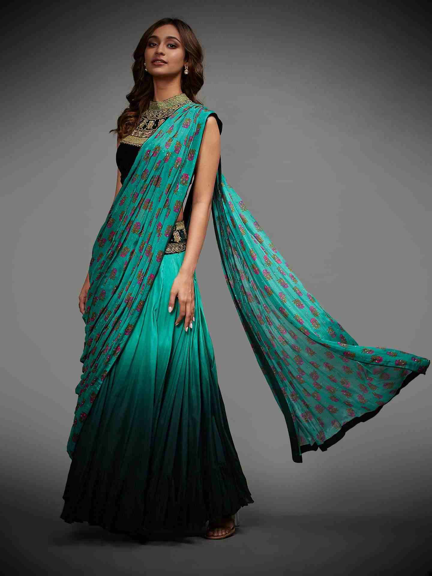 Bottle Green & Jade Green Ketki Lehenga Set