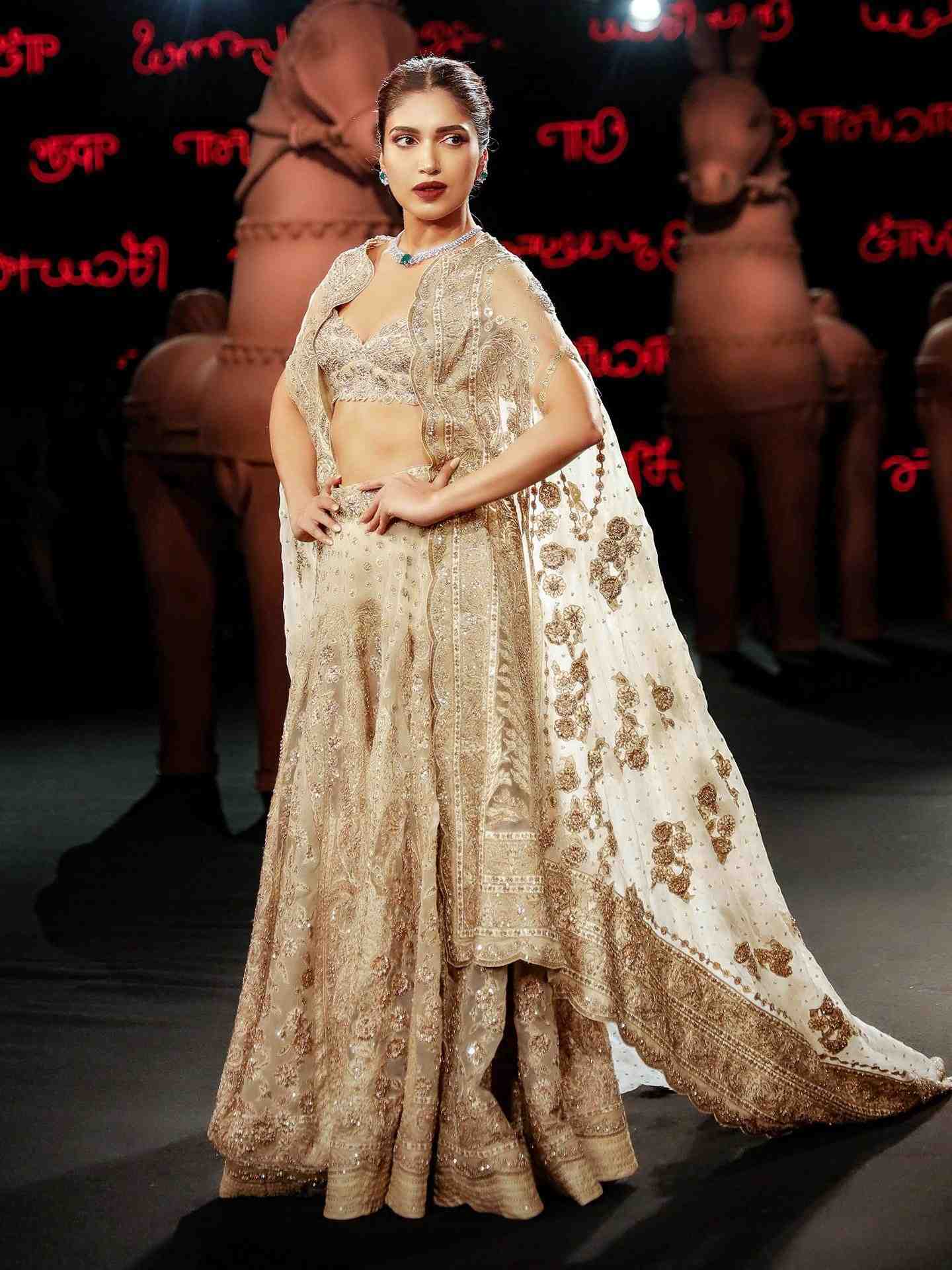Beige Mehroz Lehenga Set