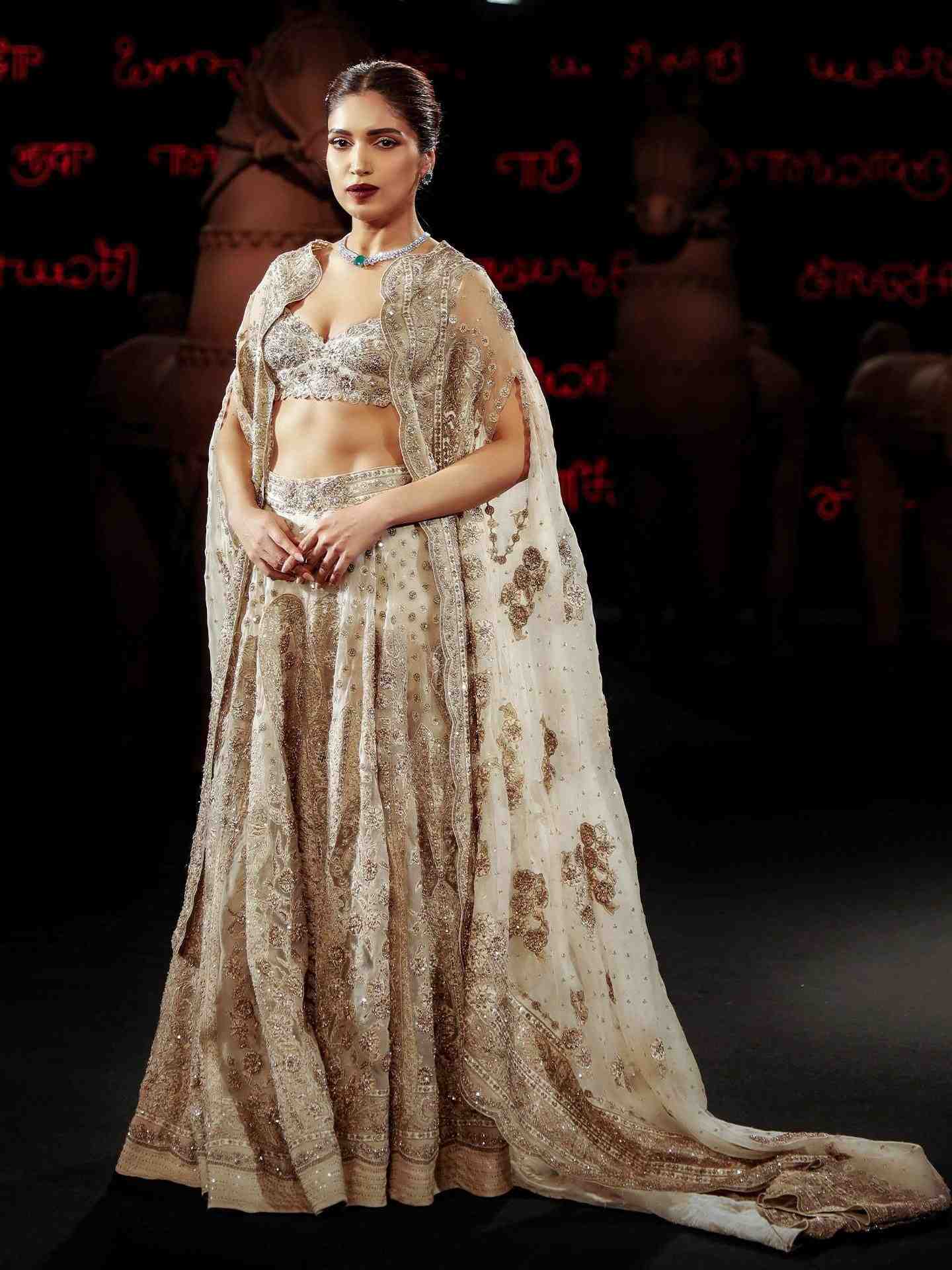 Beige Mehroz Lehenga Set
