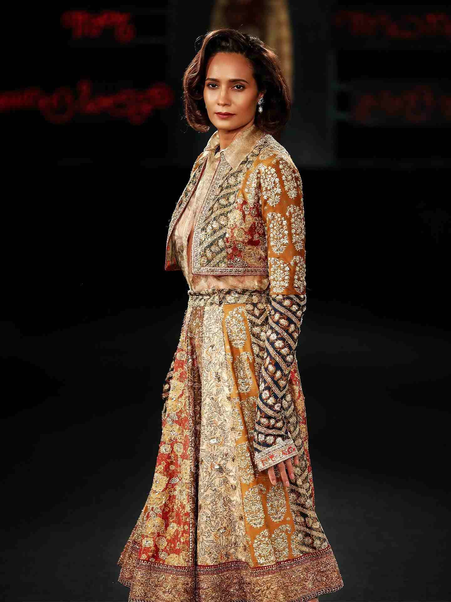 Multi Color Roshafi Lehenga Set