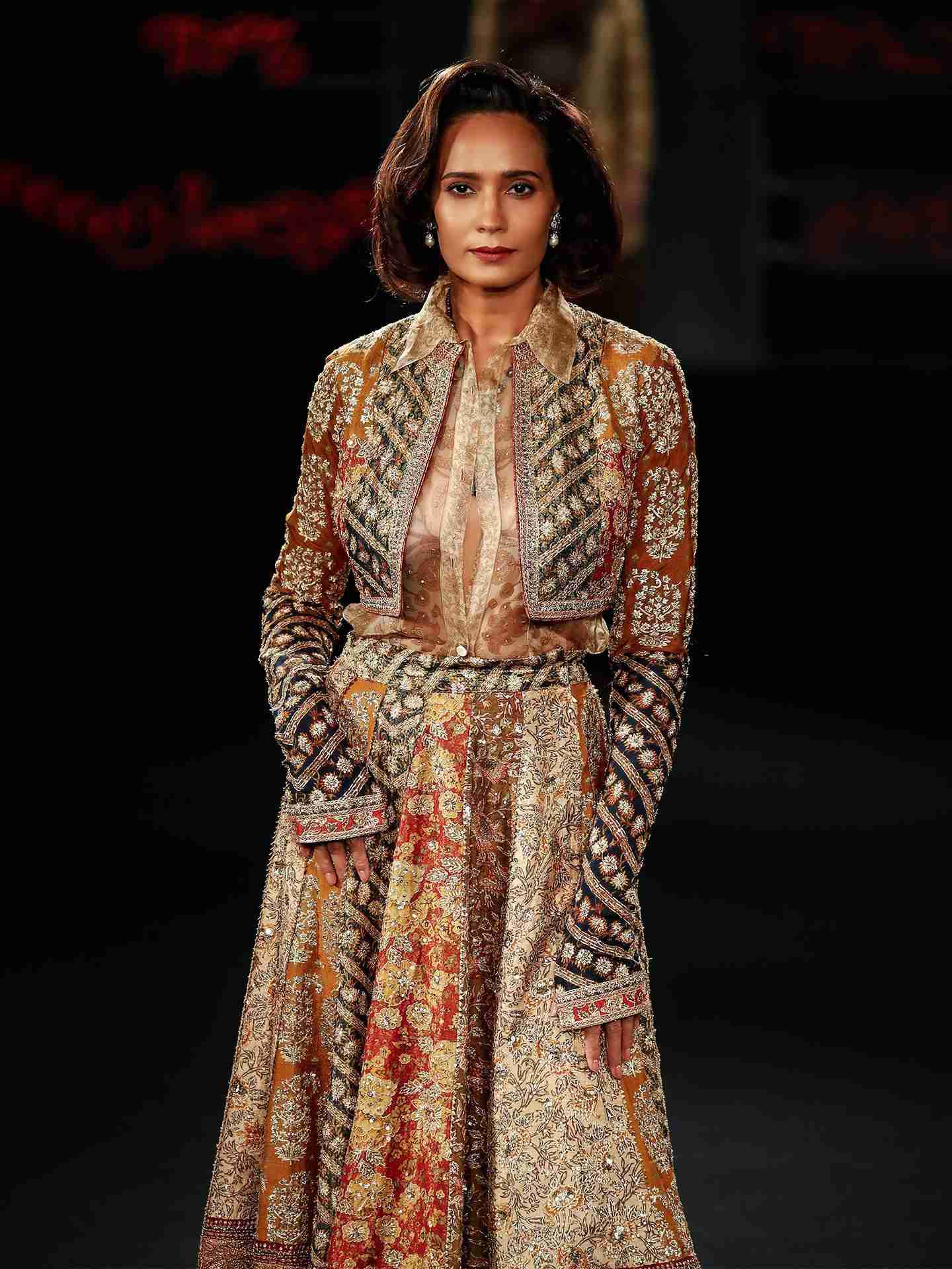 Multi Color Roshafi Lehenga Set