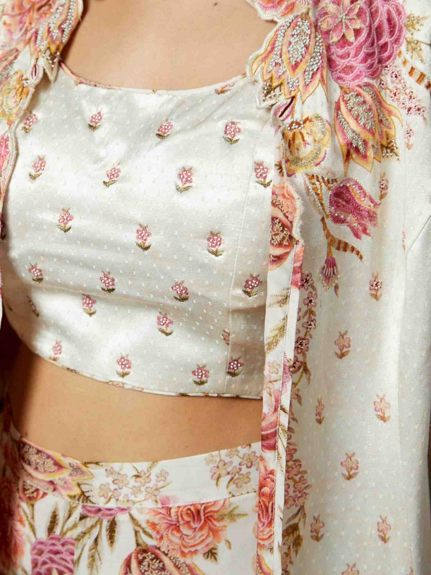 Off White & Multi Dahlia Ensemble