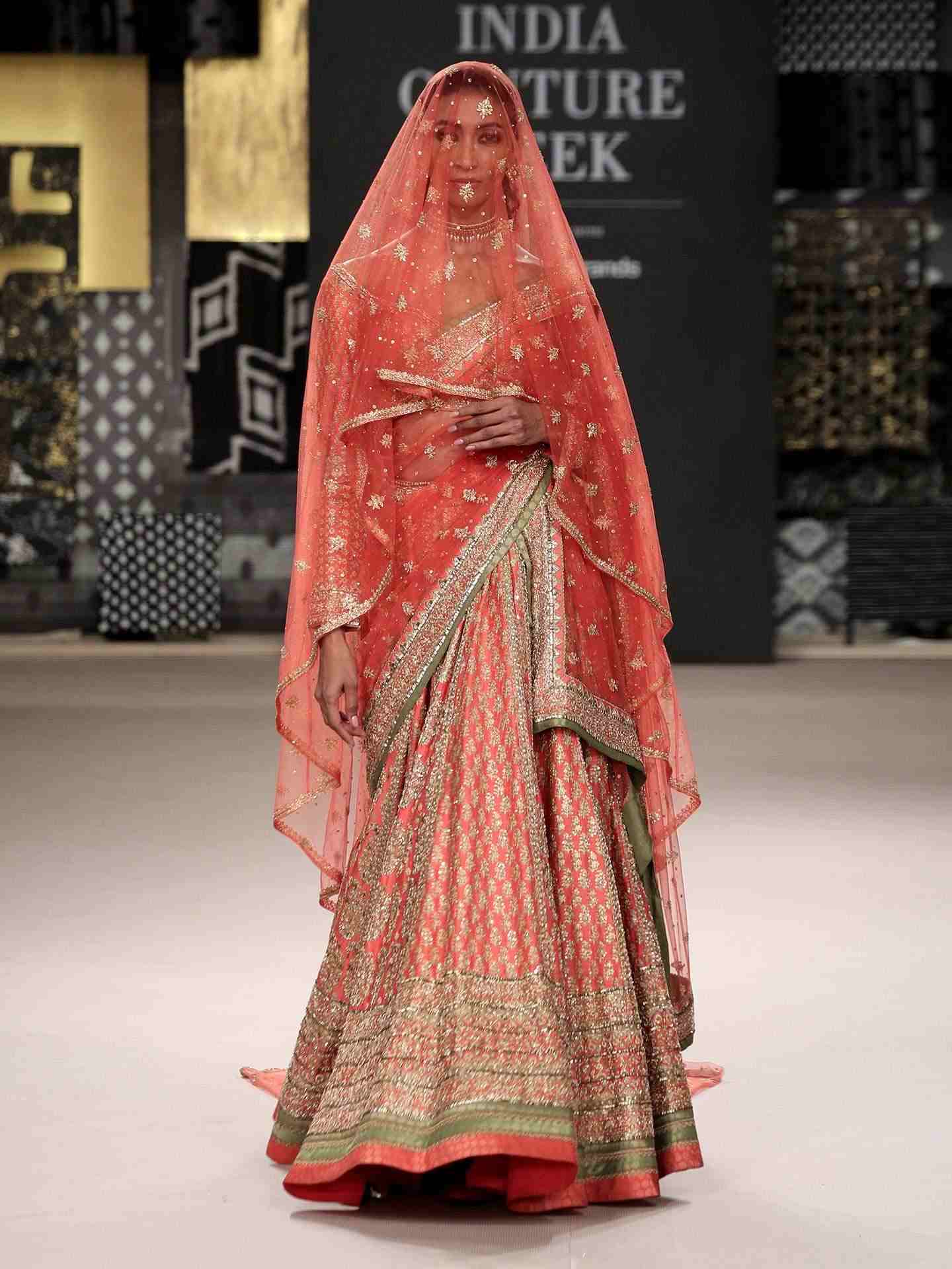 Coral Pink Keya Lehenga Set