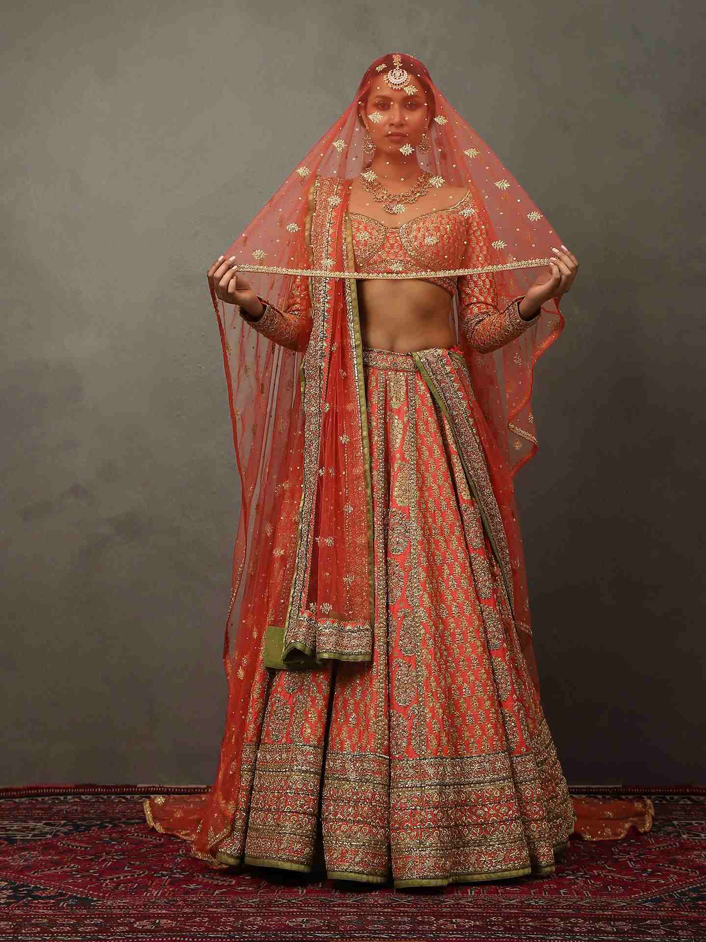 Coral Pink Keya Lehenga Set