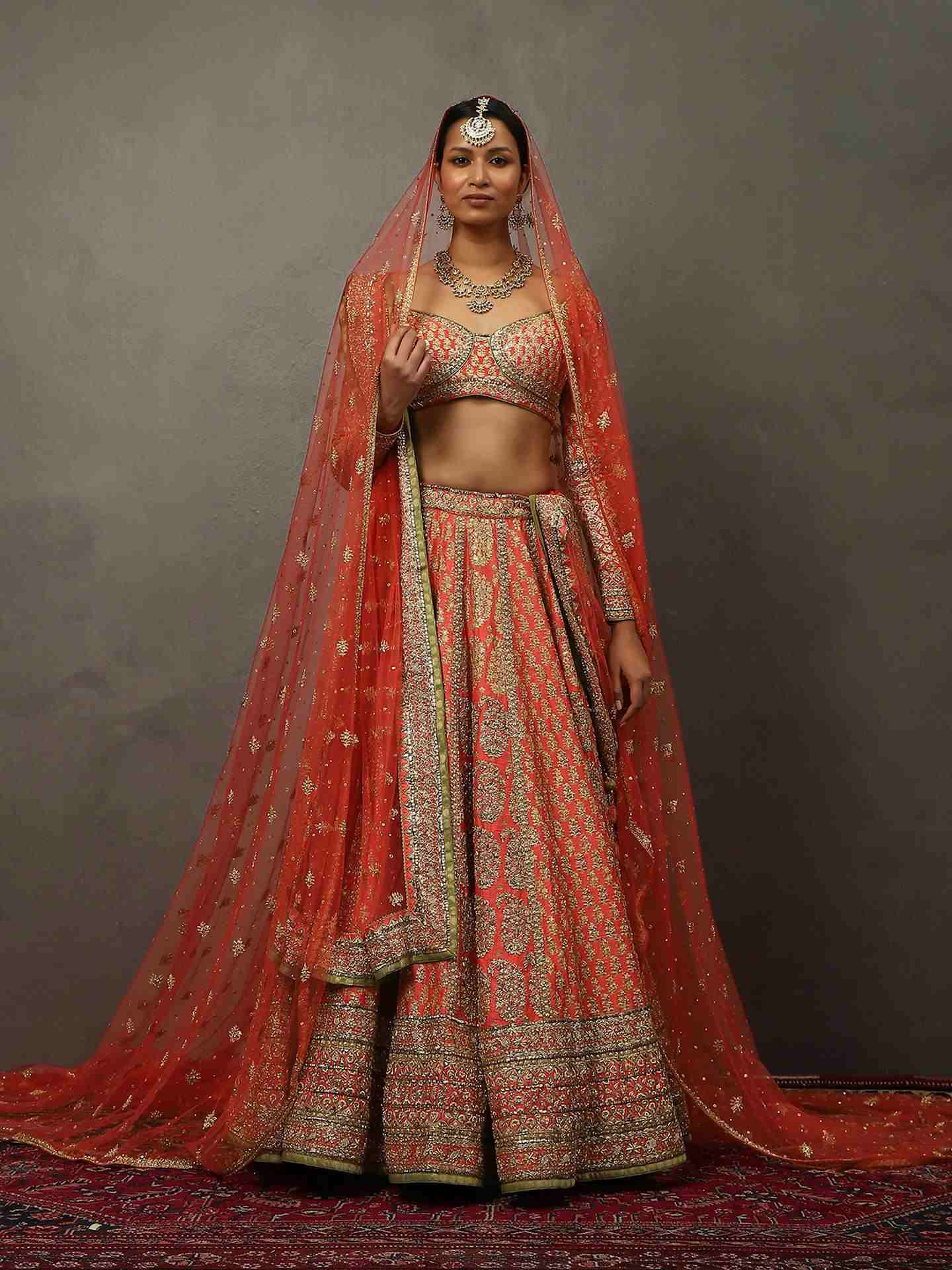 Coral Pink Keya Lehenga Set