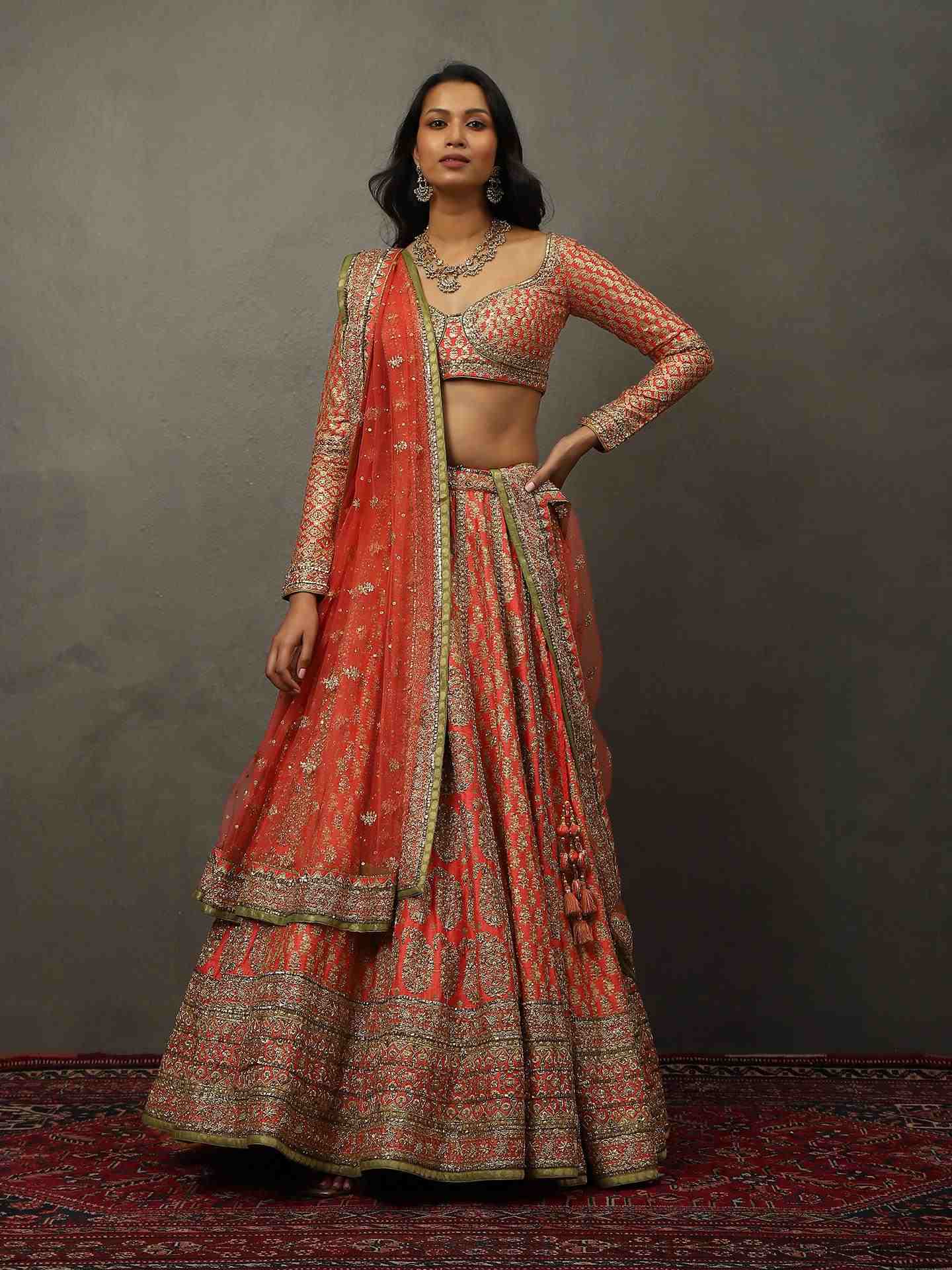 Coral Pink Keya Lehenga Set