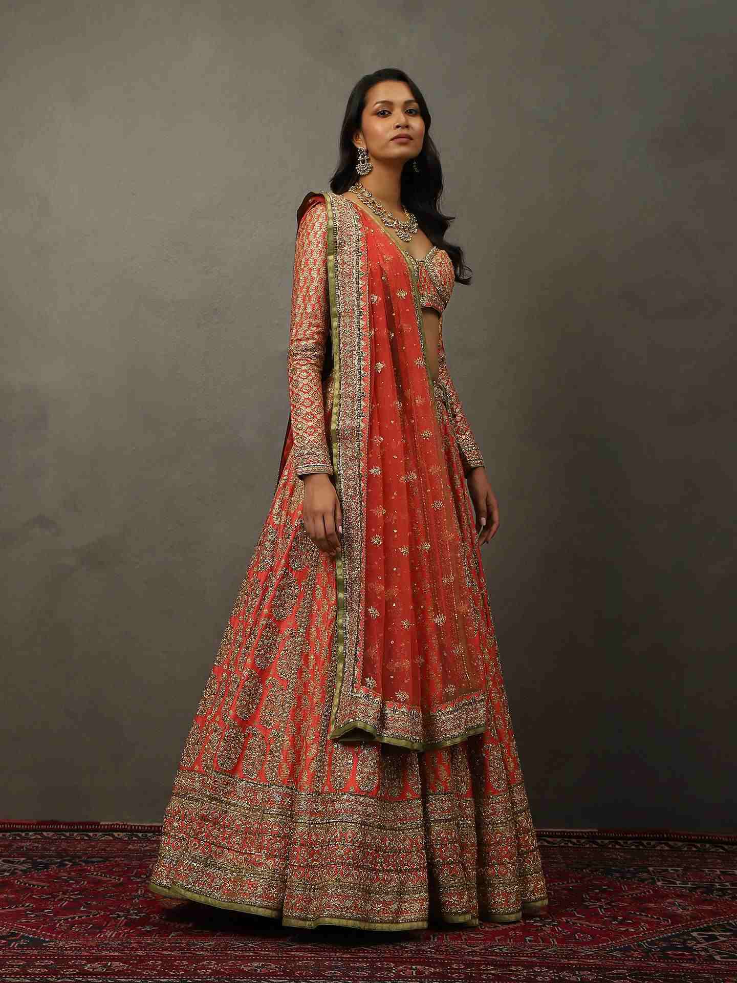 Coral Pink Keya Lehenga Set