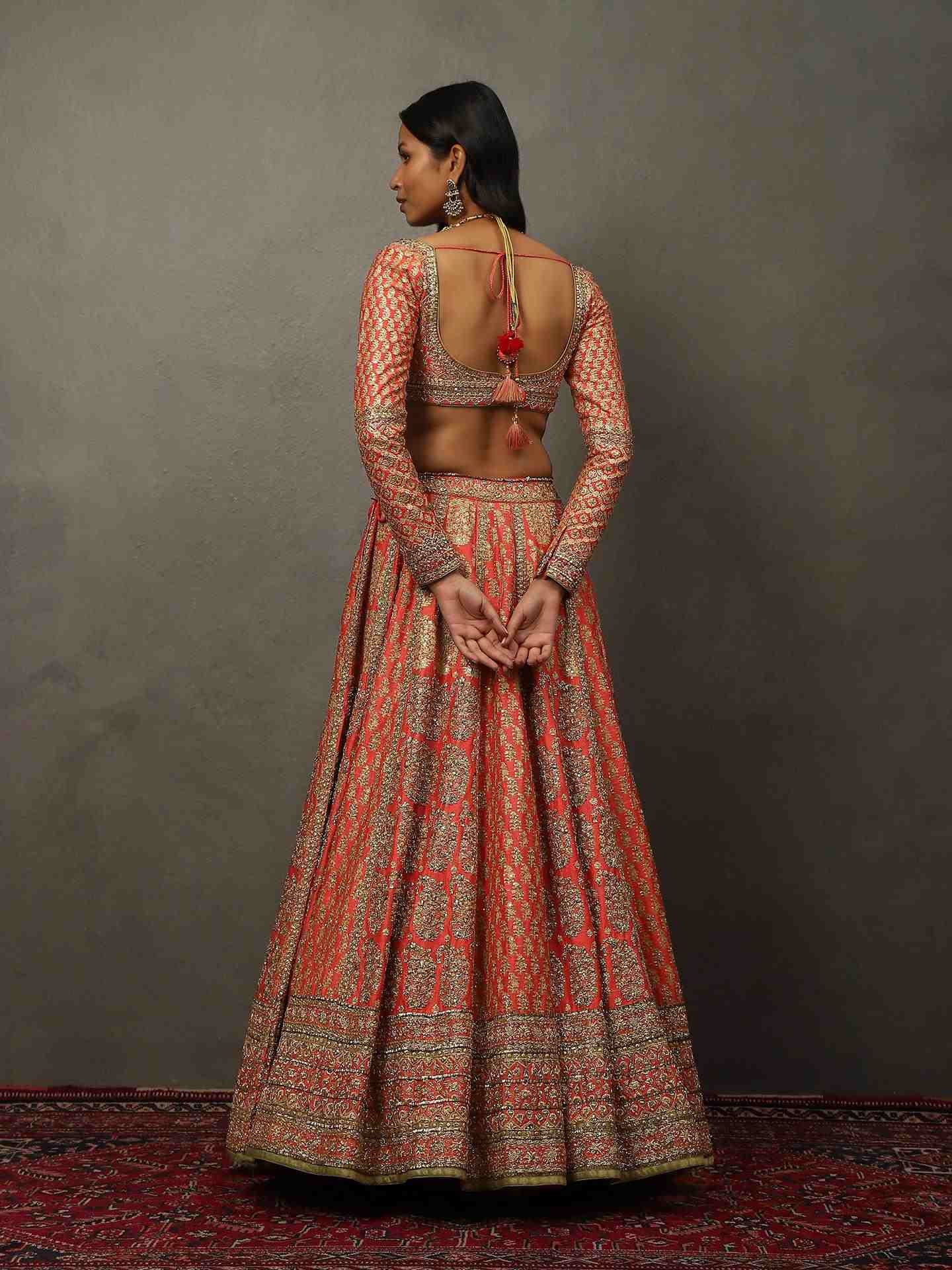 Coral Pink Keya Lehenga Set