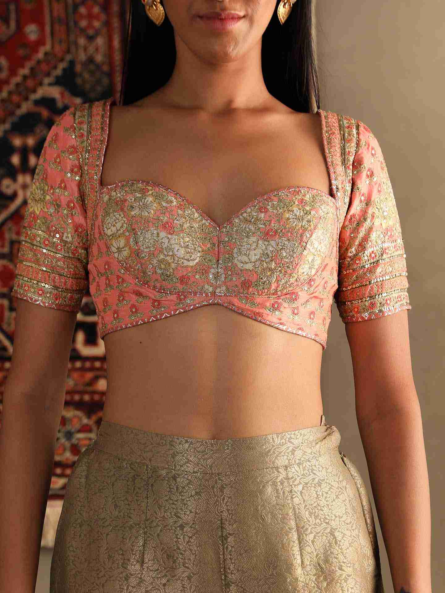 Light Coral & Multi Camilee Blouse