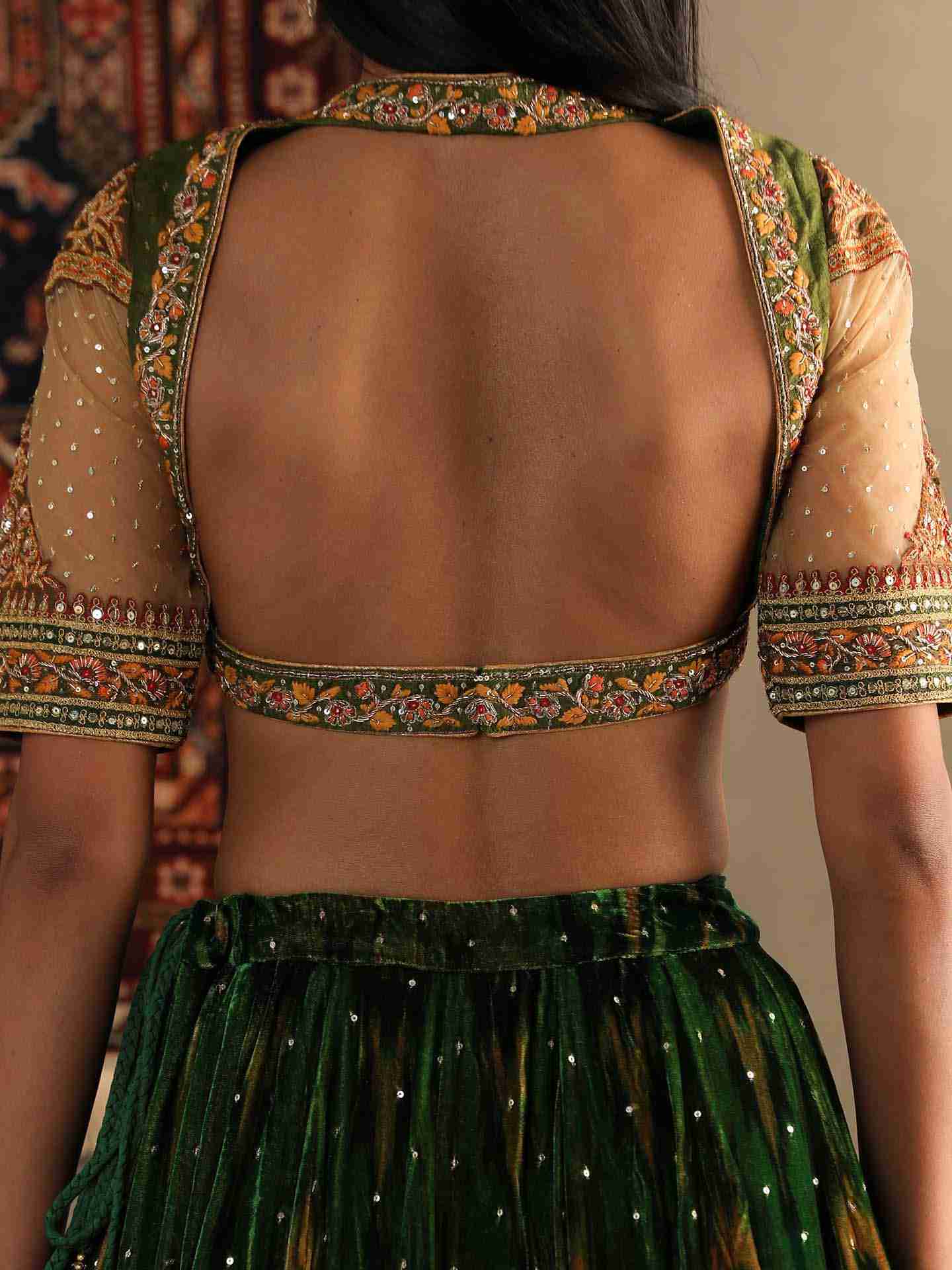 Jewel Green & Gold Inika Blouse