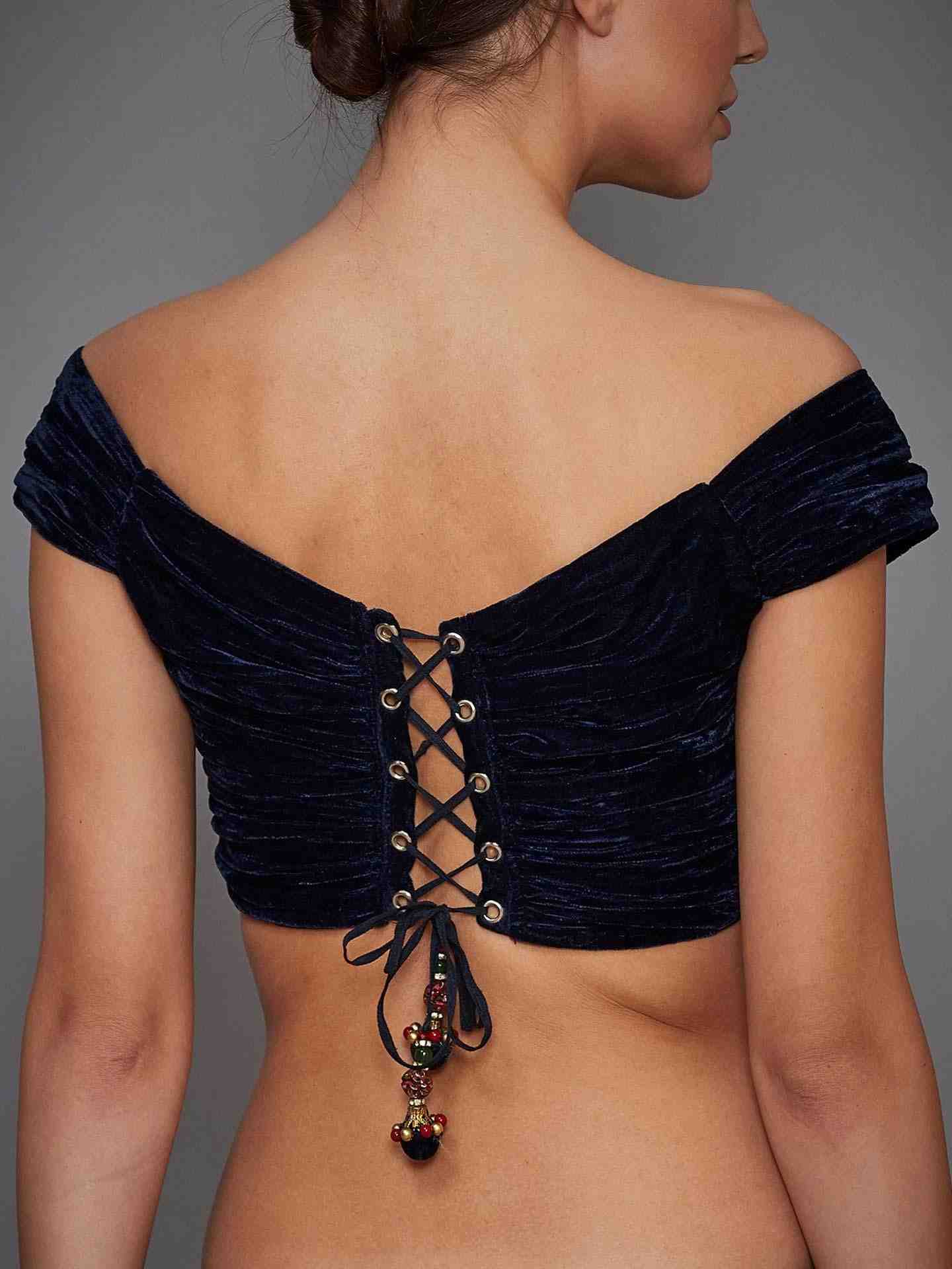 Navy & Silver Venice Splendour Blouse