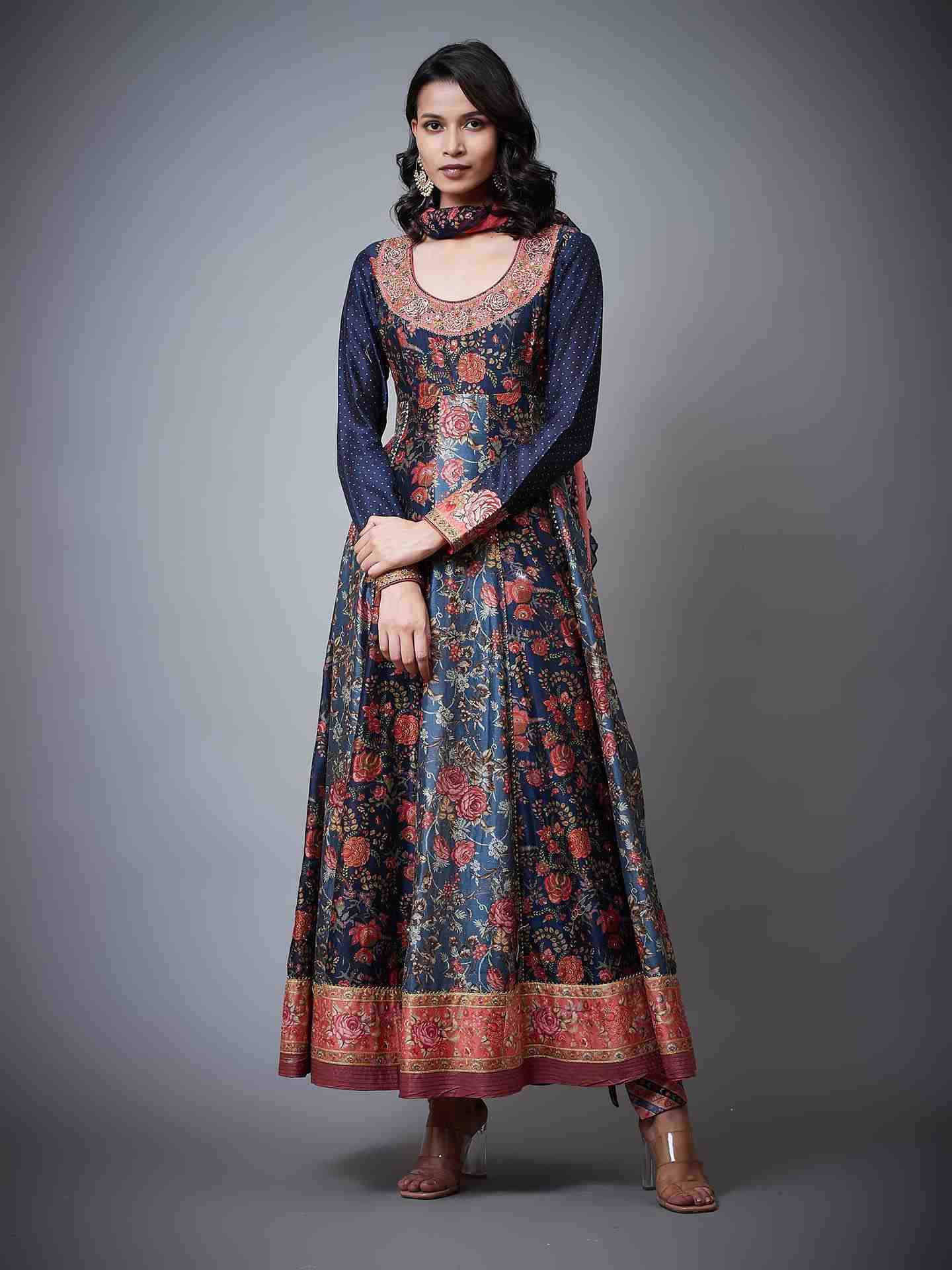 Navy & Multi Navina Anarkali Suit