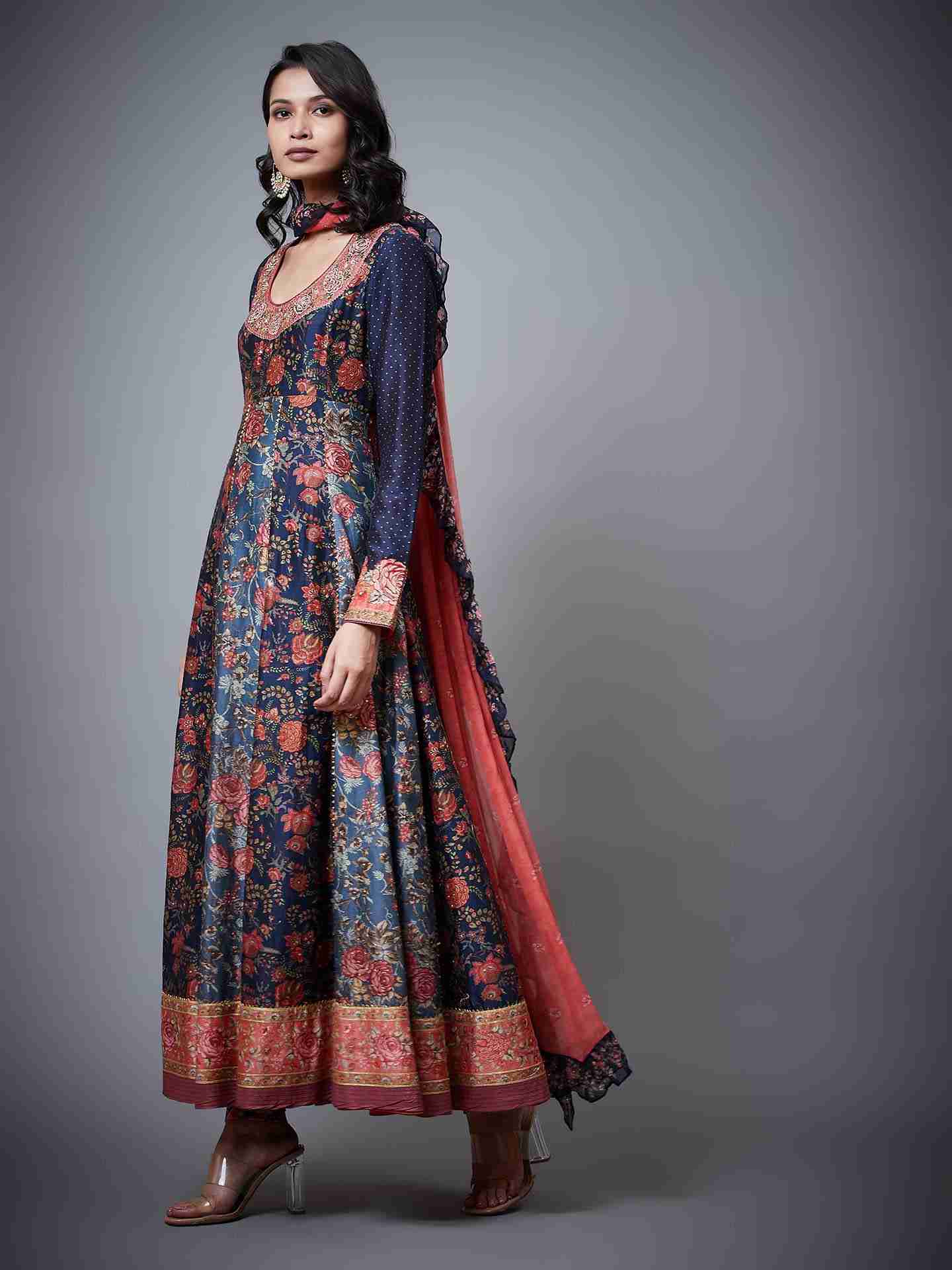 Navy & Multi Navina Anarkali Suit