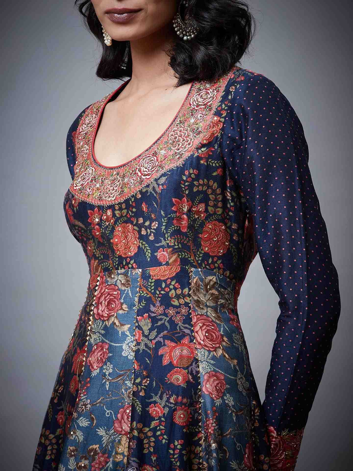 Navy & Multi Navina Anarkali Suit