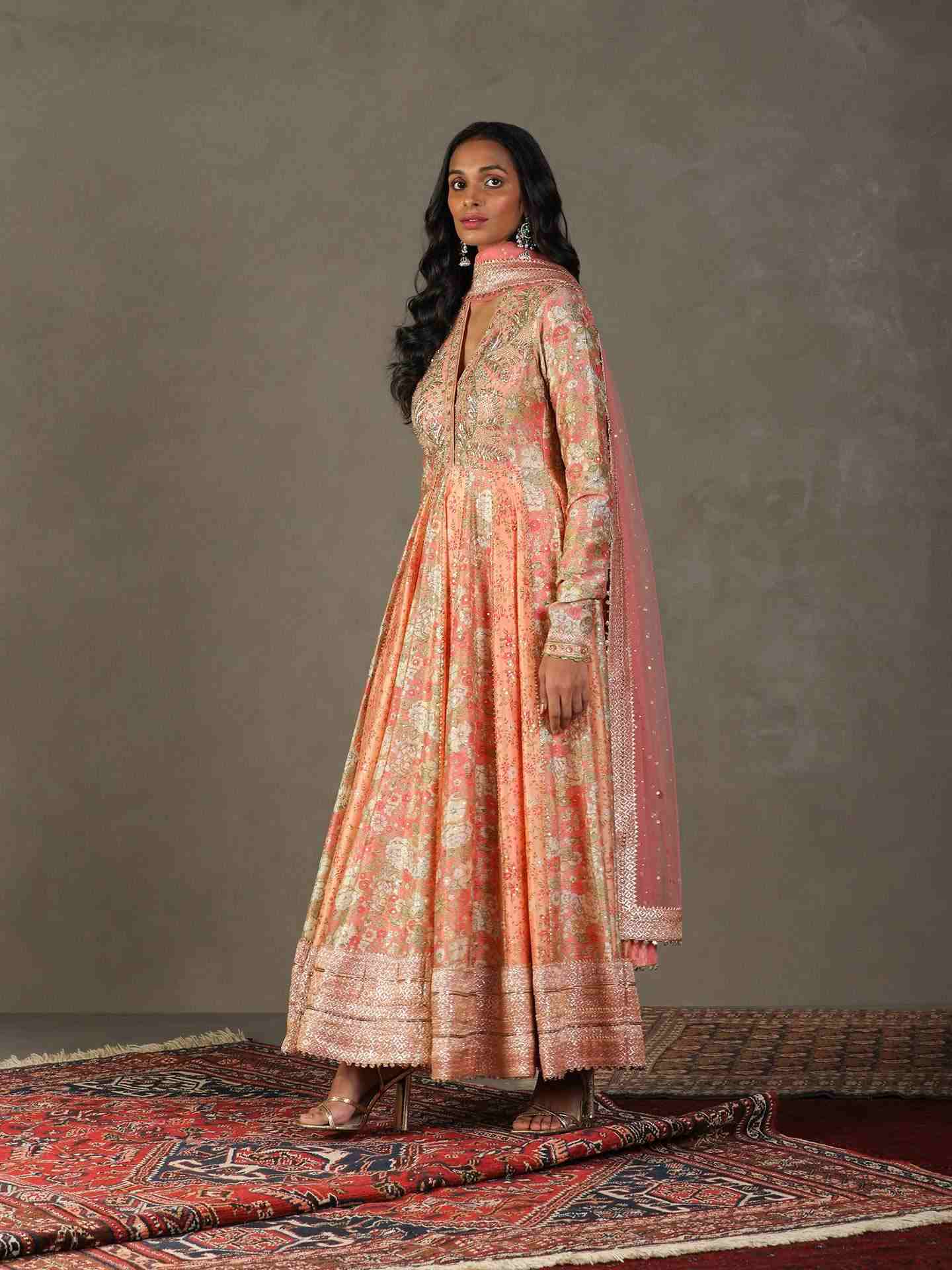 Pink & Green Camilee Anarkali Suit