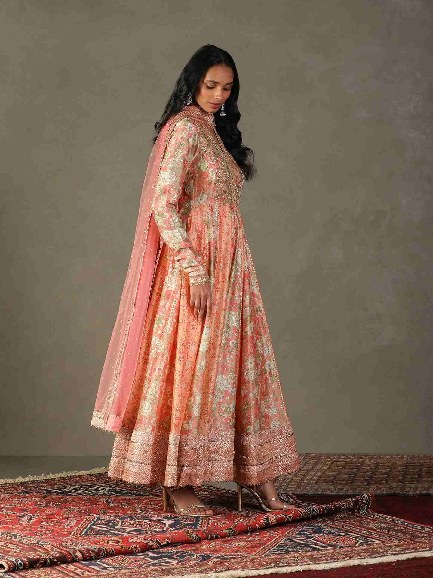 Pink & Green Camilee Anarkali Suit