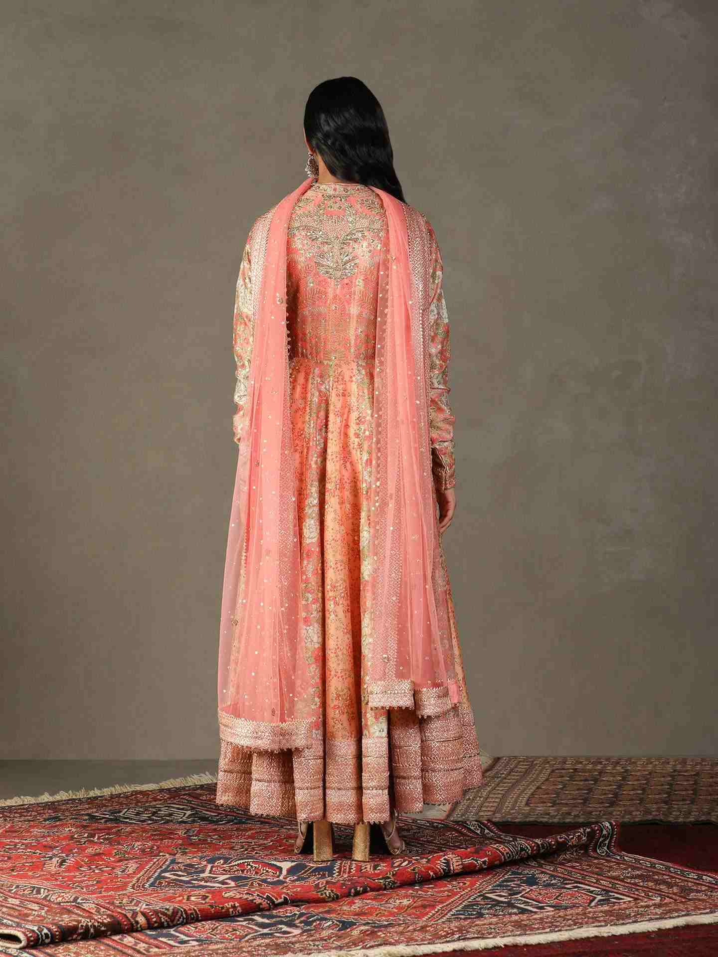 Pink & Green Camilee Anarkali Suit