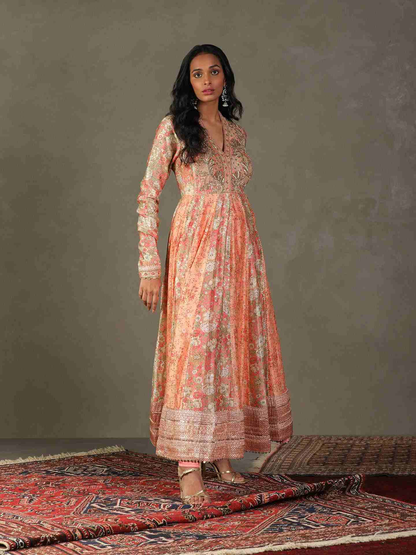 Pink & Green Camilee Anarkali Suit