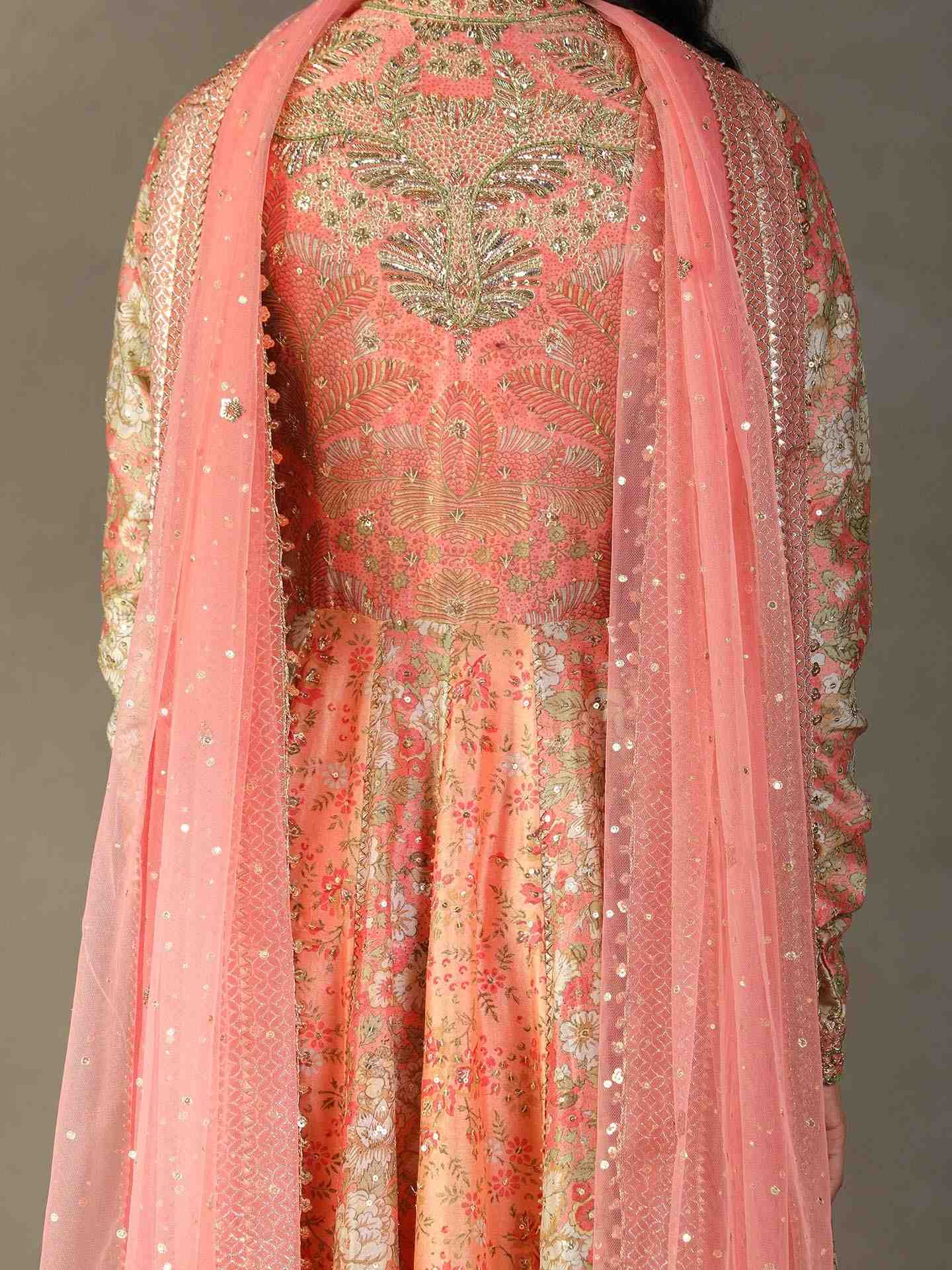 Pink & Green Camilee Anarkali Suit