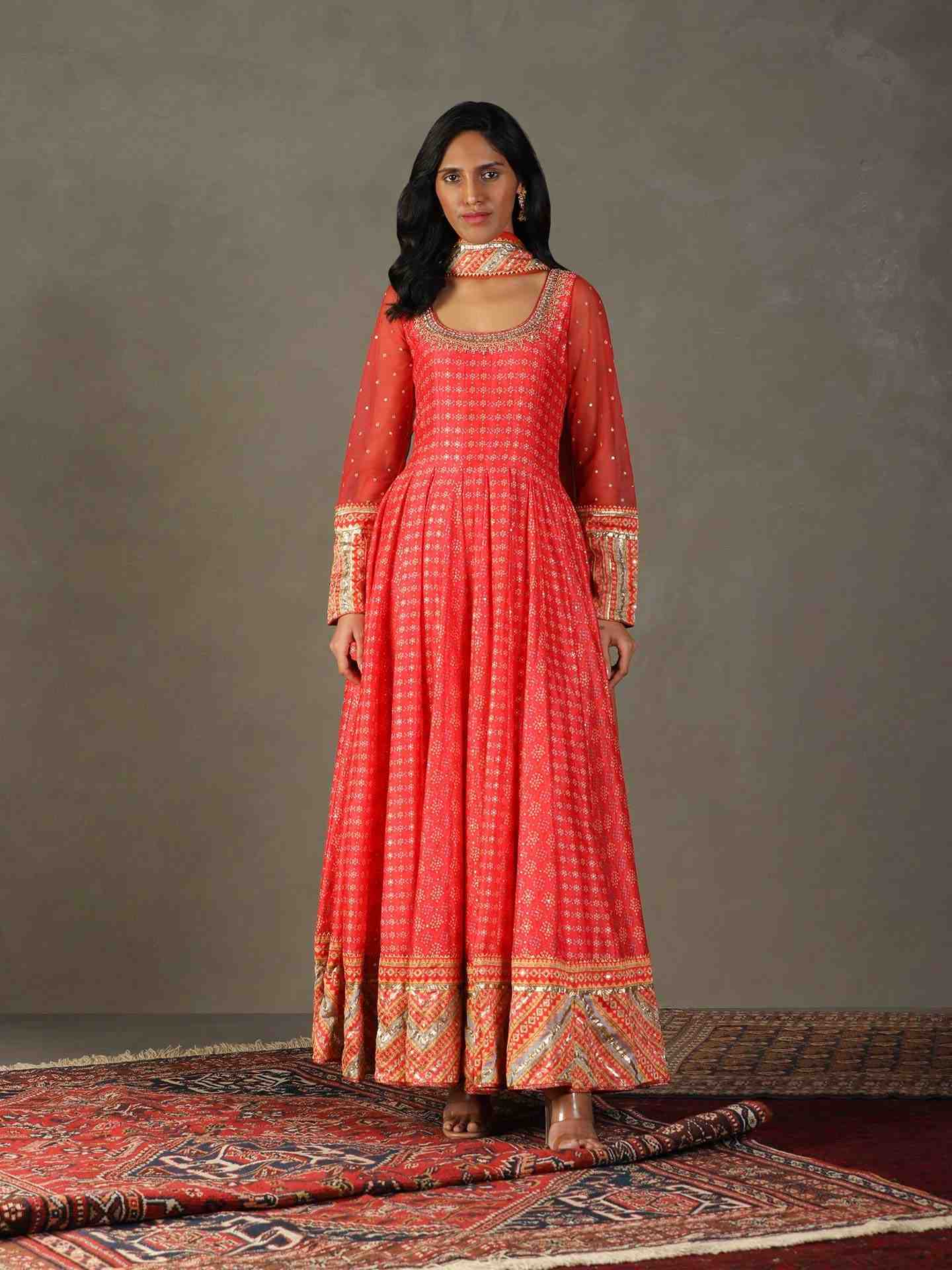 Candy Coral Bindiya Anarkali Suit