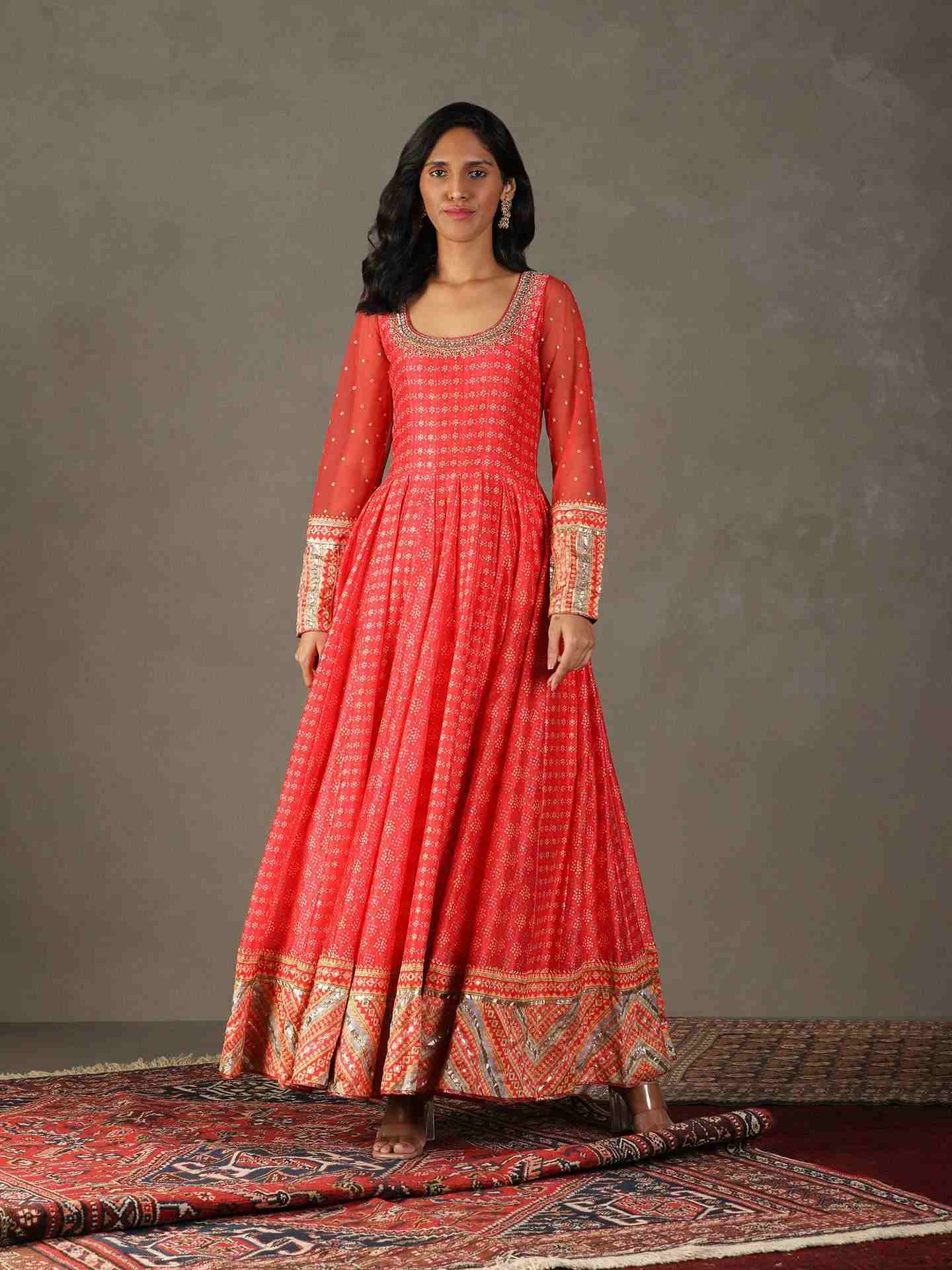 Candy Coral Bindiya Anarkali Suit