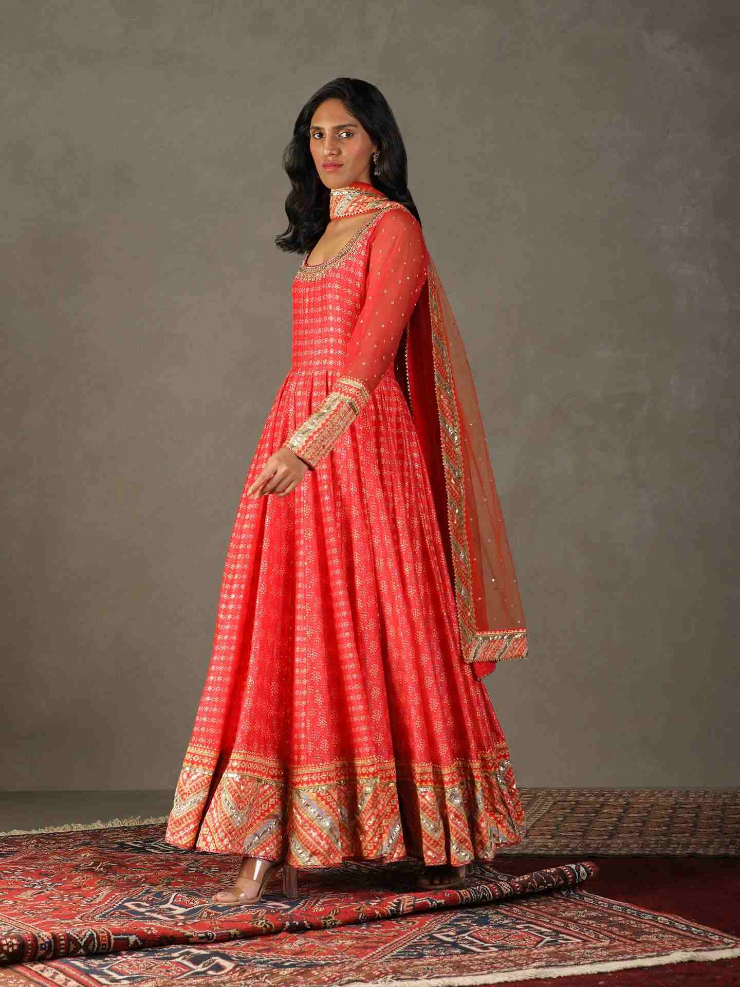 Candy Coral Bindiya Anarkali Suit