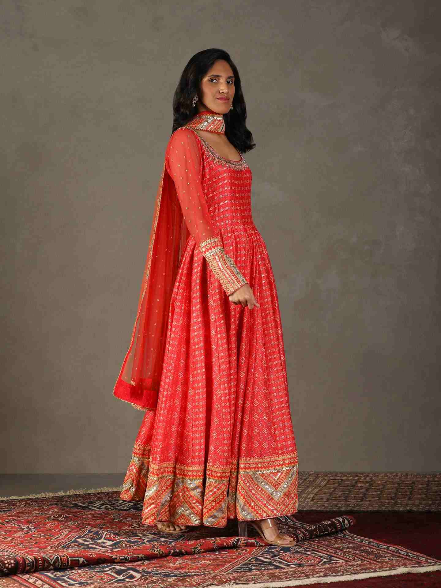 Candy Coral Bindiya Anarkali Suit