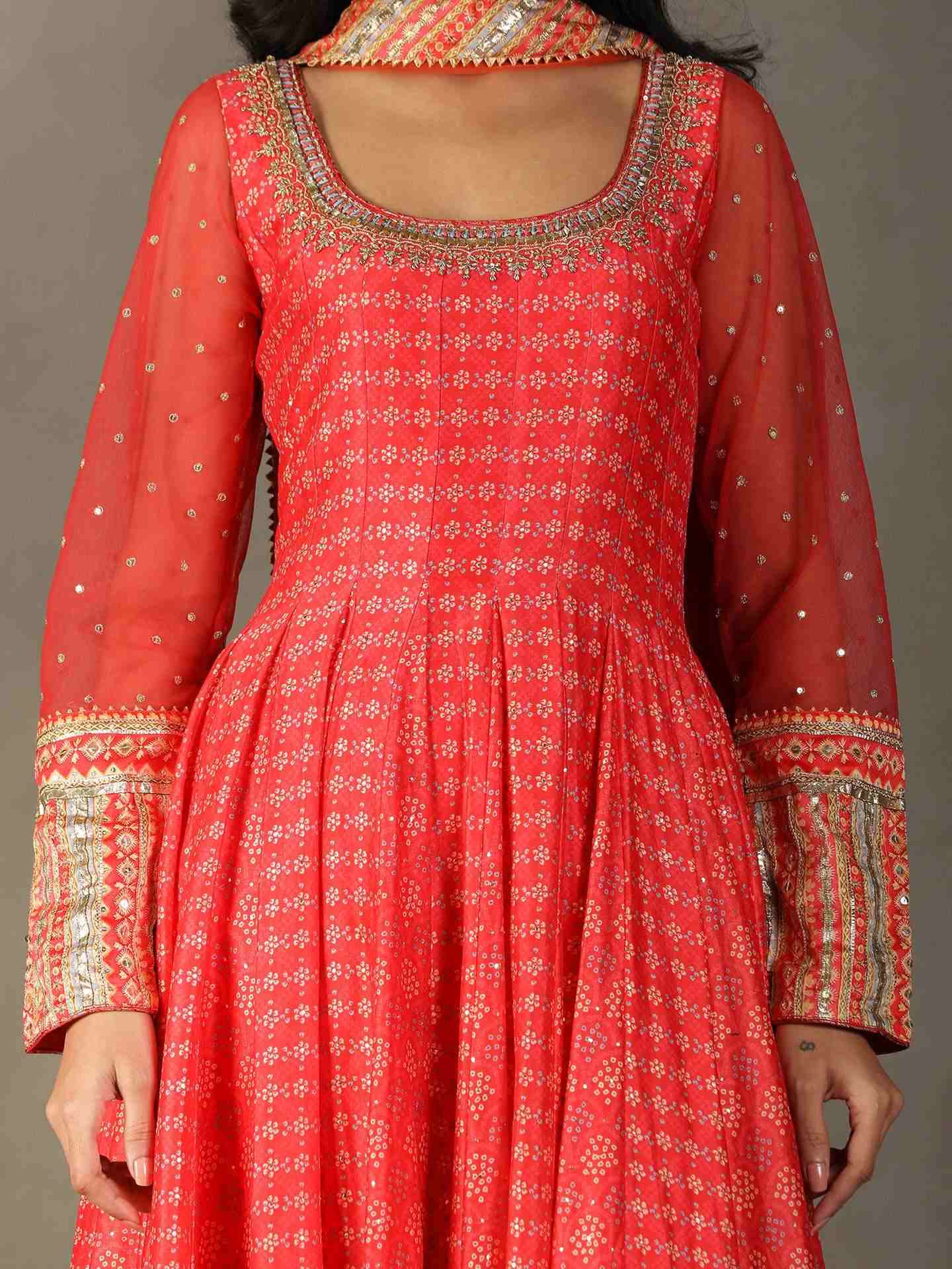 Candy Coral Bindiya Anarkali Suit