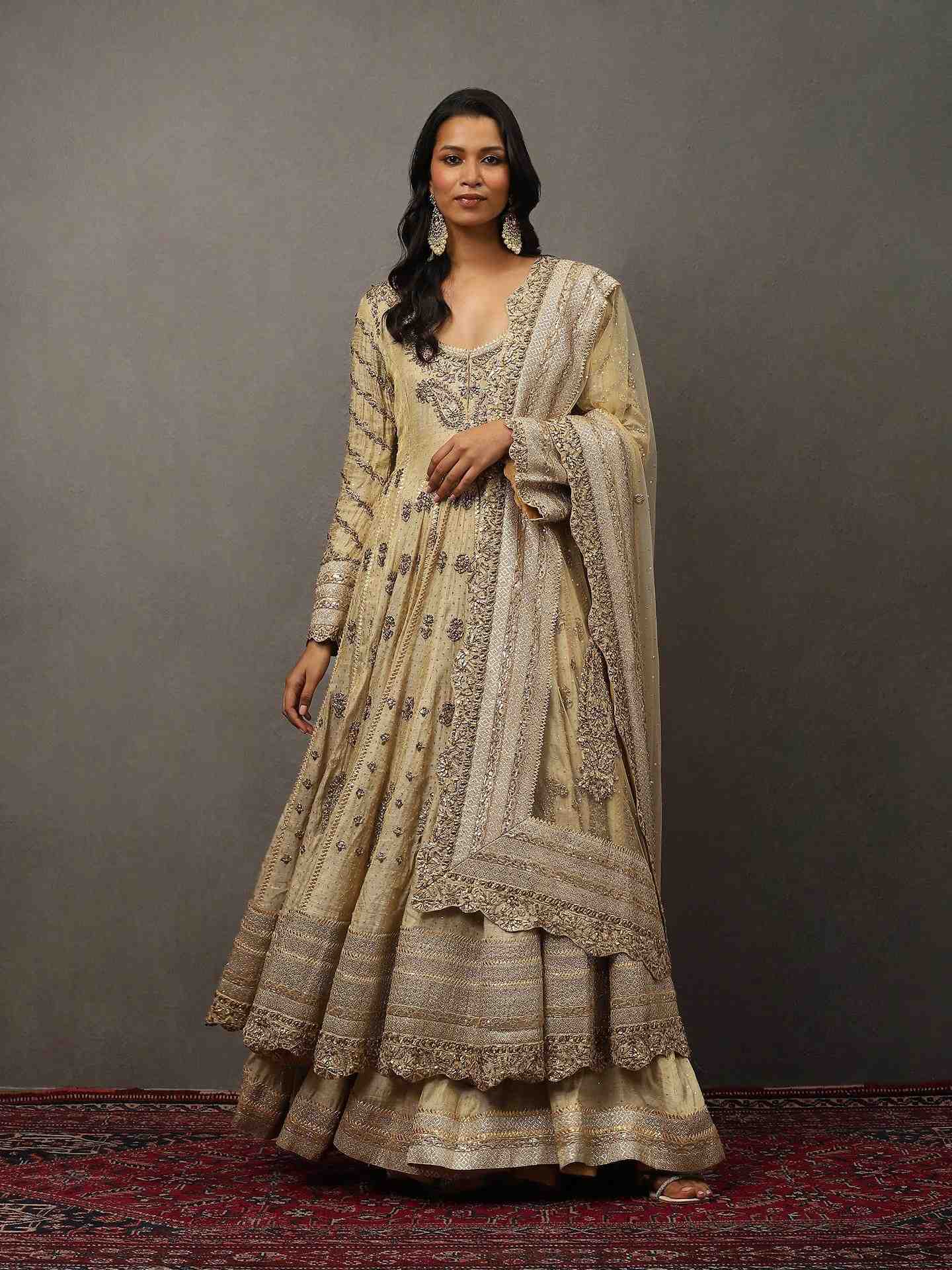 Gold Taj Bhawani Anarkali Suit