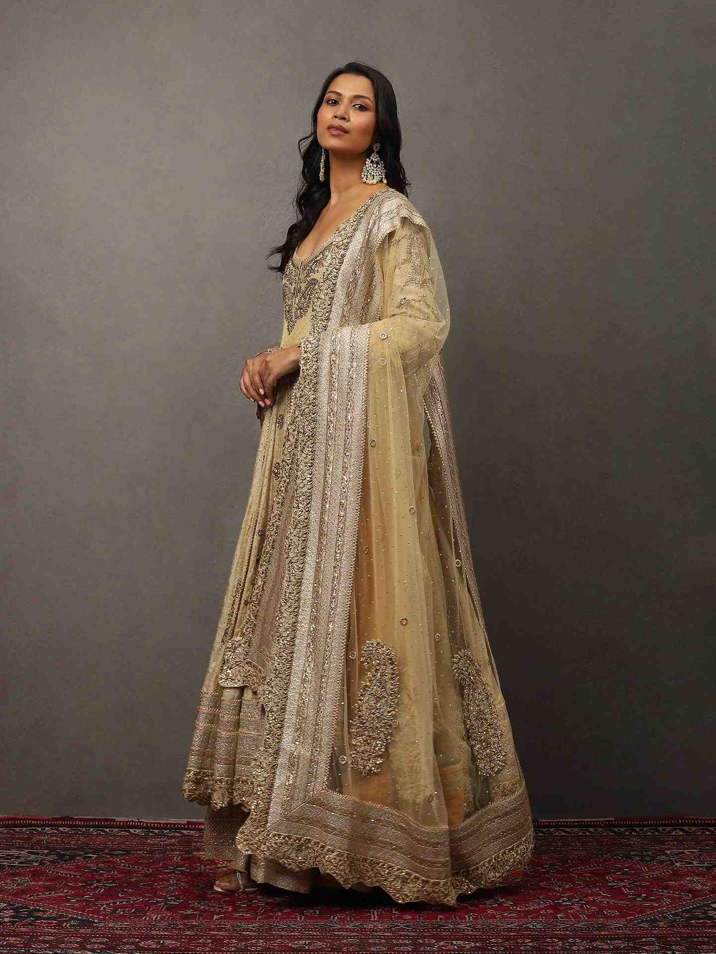 Gold Taj Bhawani Anarkali Suit