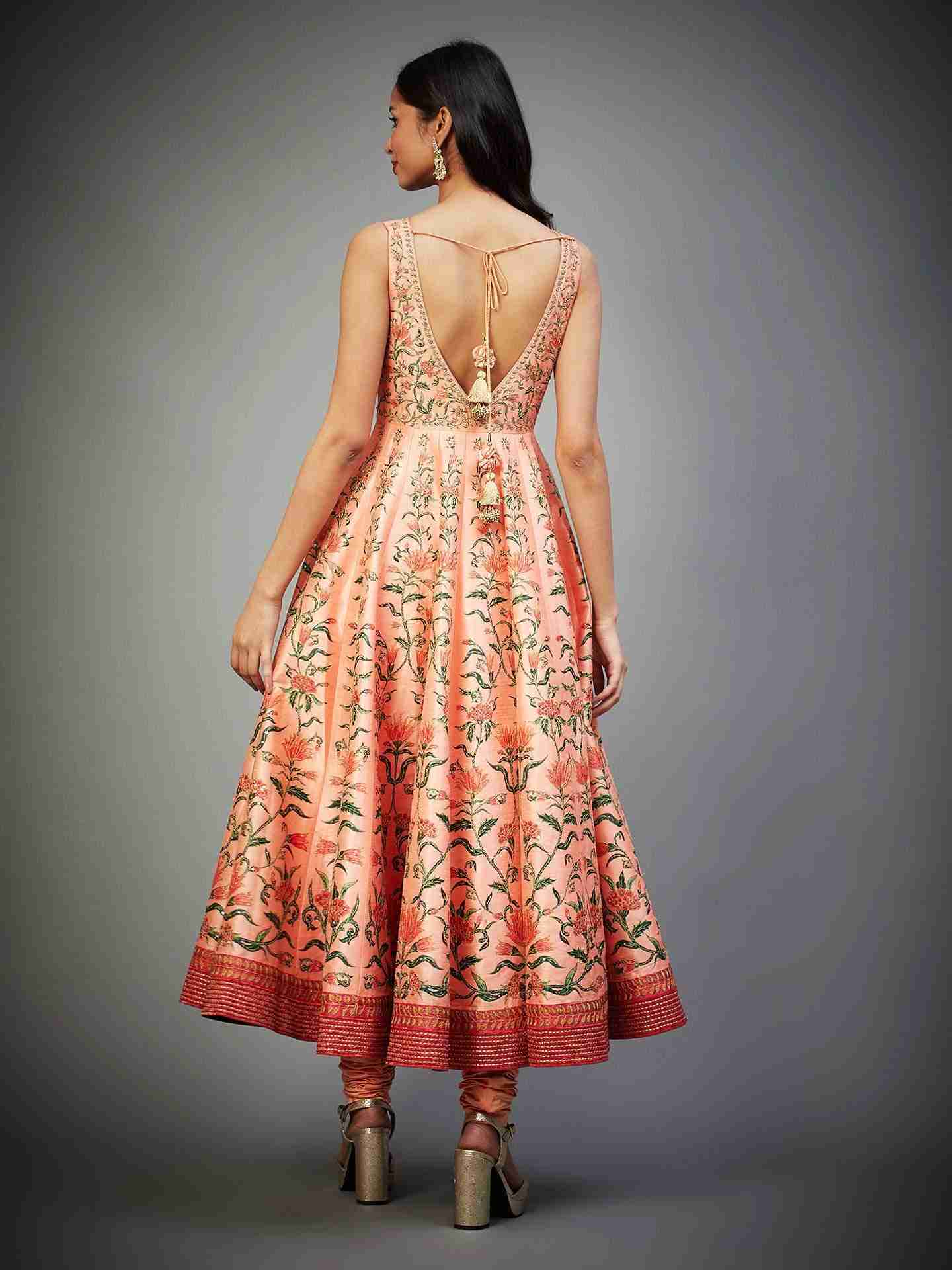 Peach & Multi Gulbahar Anarkali Suit