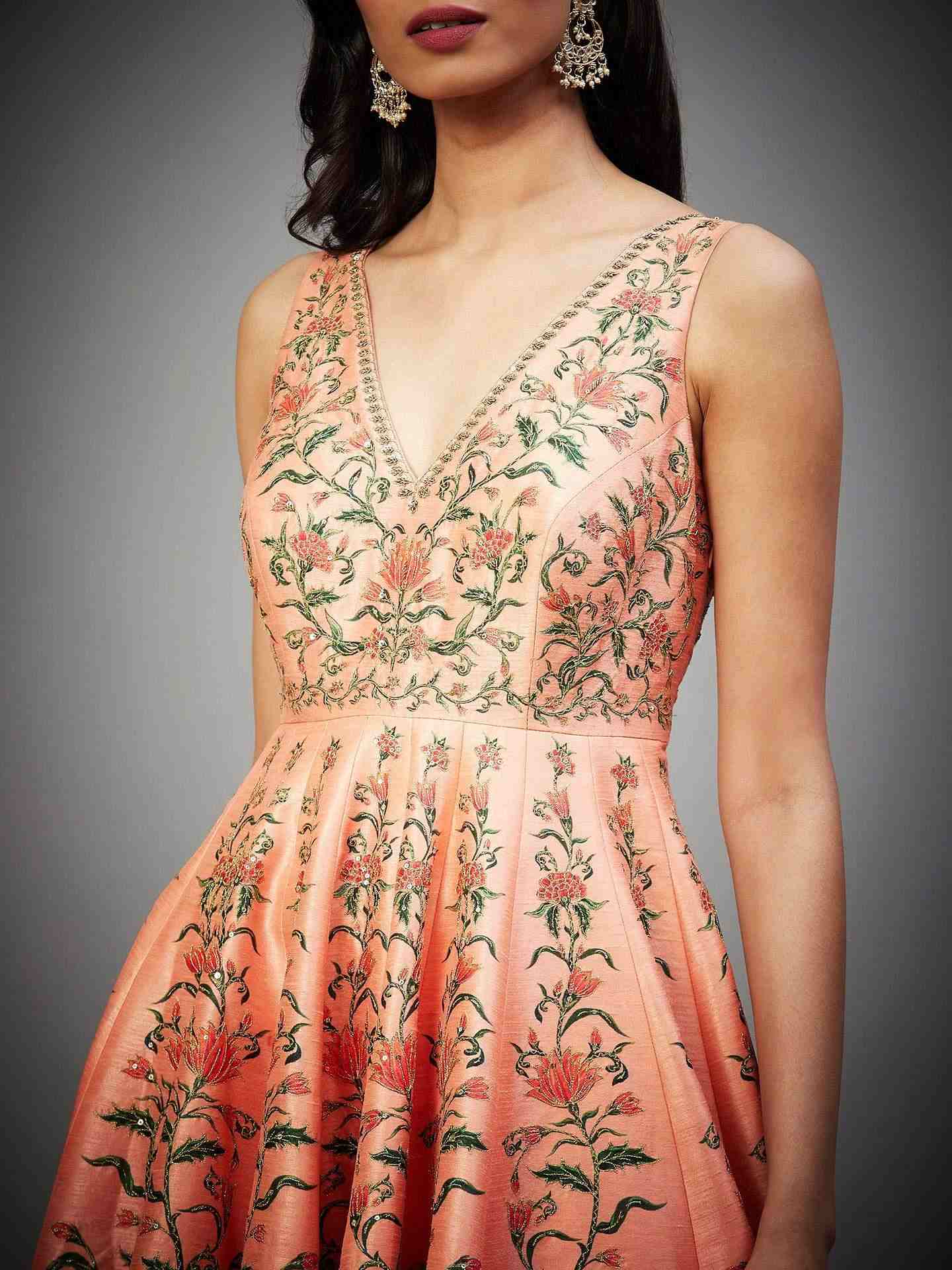 Peach & Multi Gulbahar Anarkali Suit