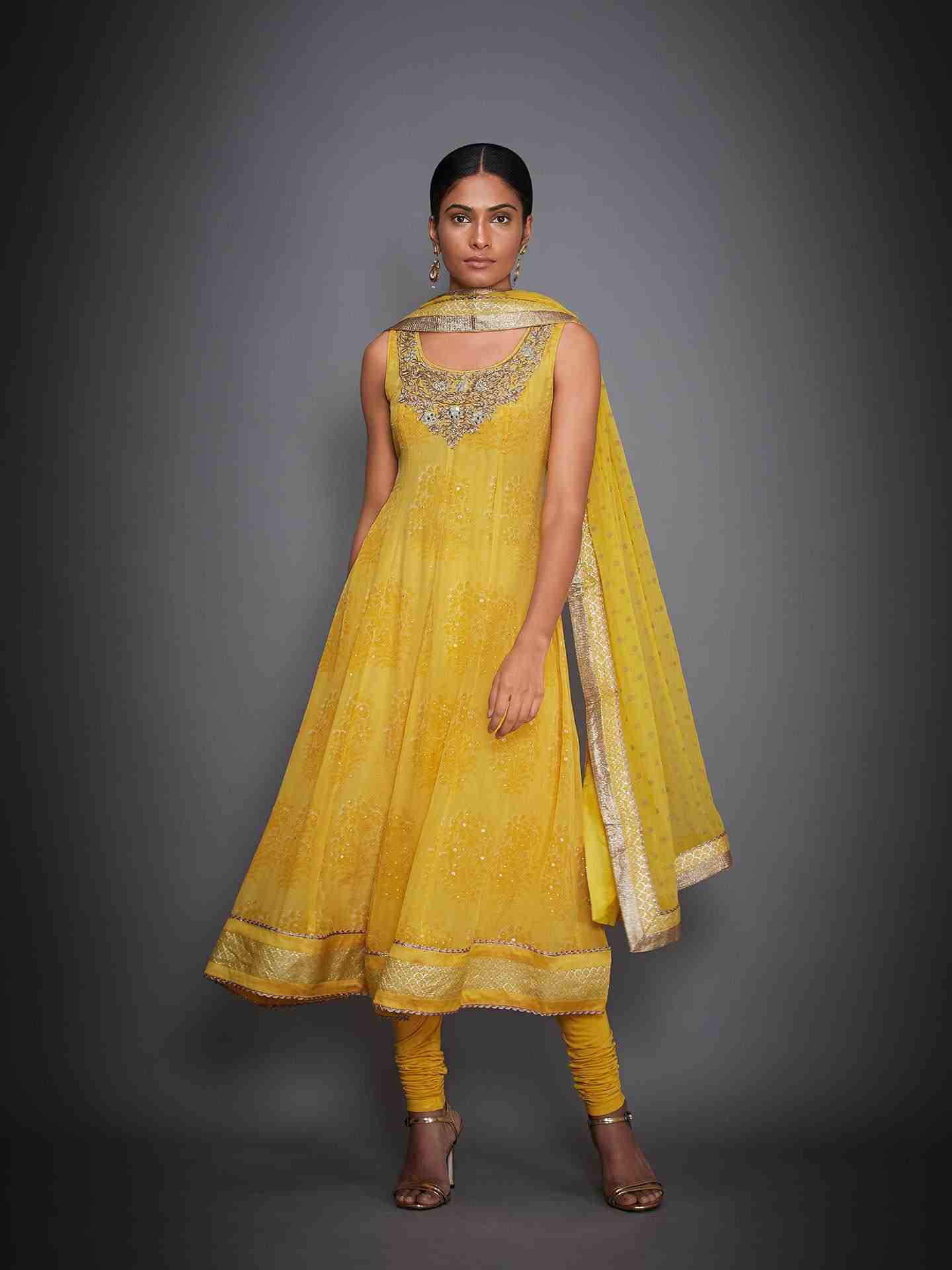 Yellow Shekhawati Crepe Suit Set