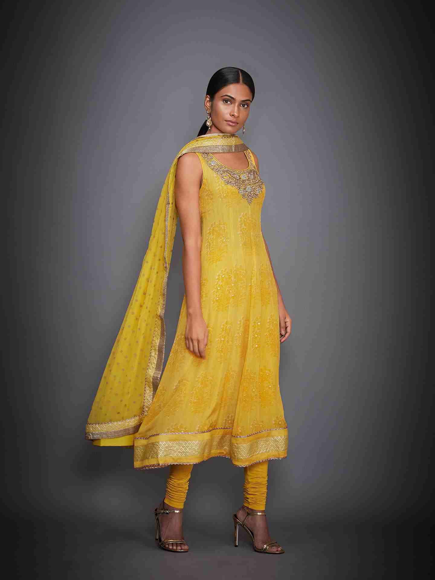 Yellow Shekhawati Crepe Suit Set