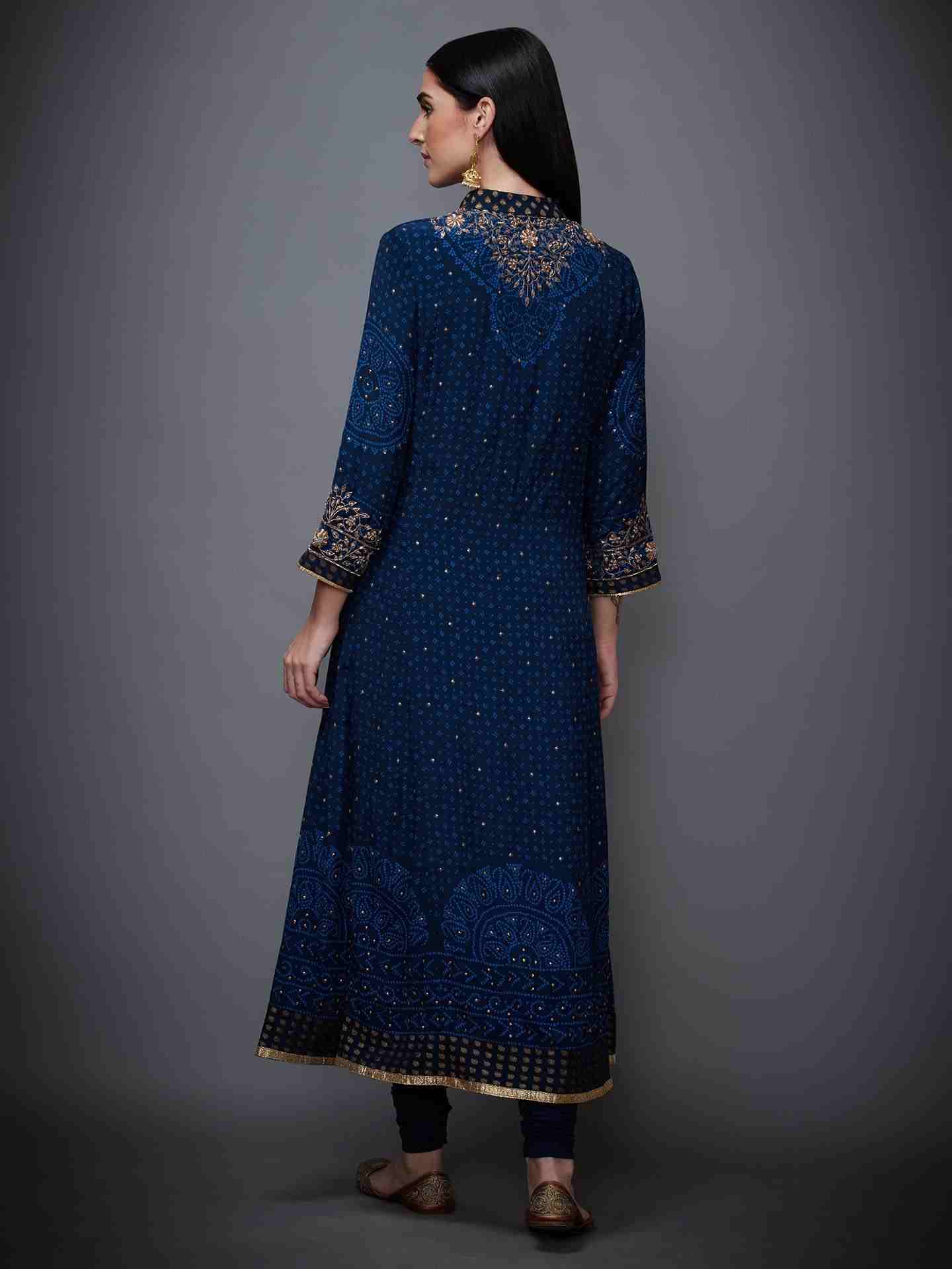 Indigo Bandhni Bijli Suit Set