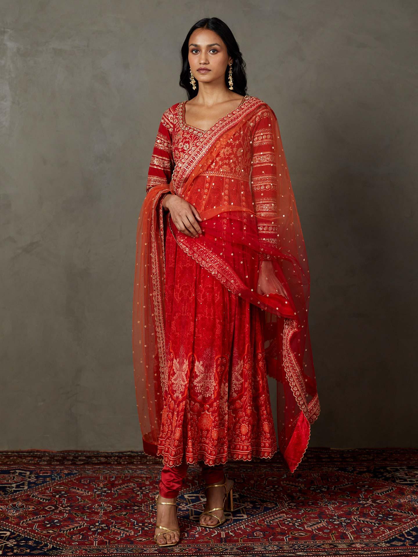 Red Villa Anarkali Suit