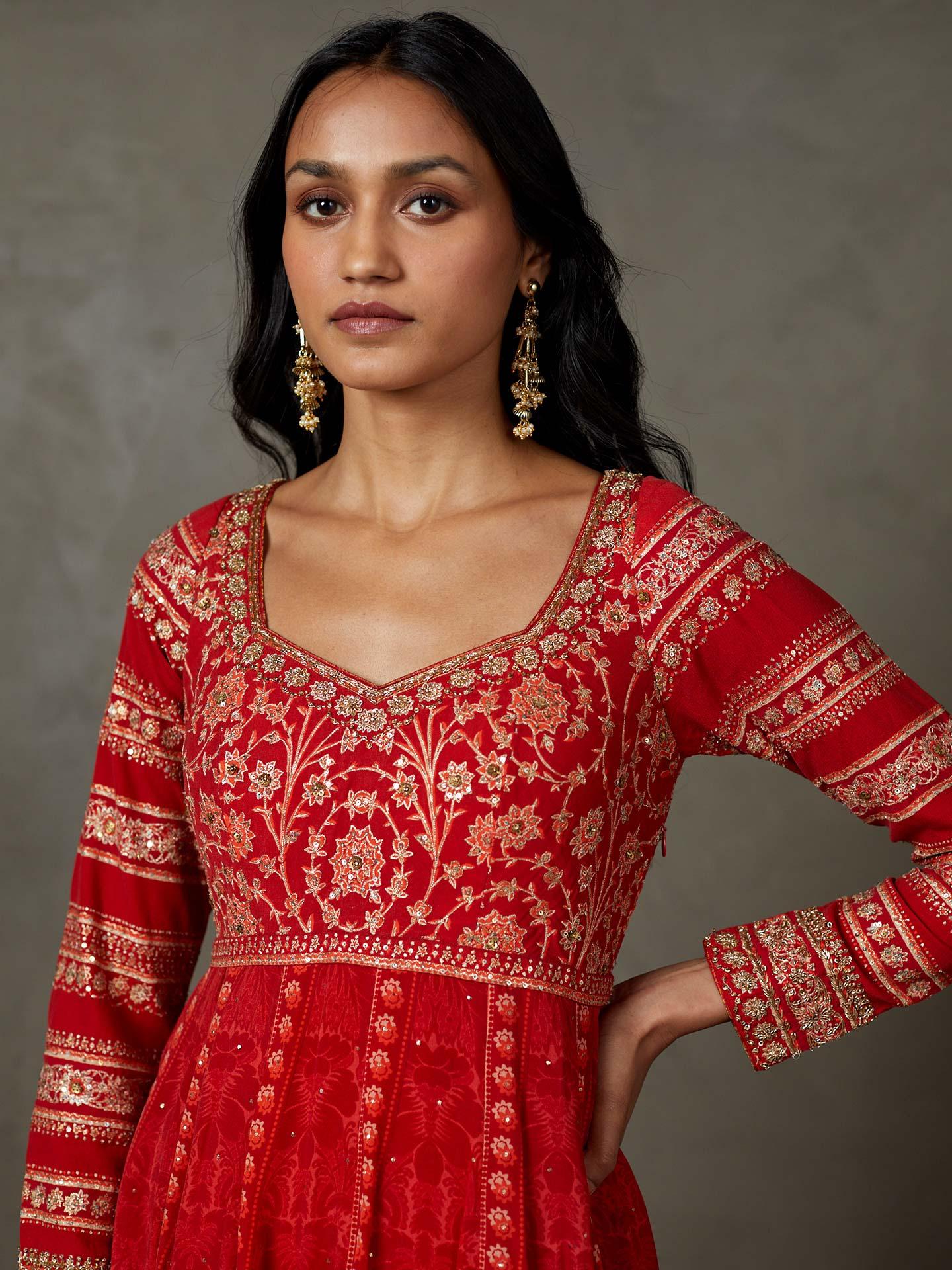 Red Villa Anarkali Suit