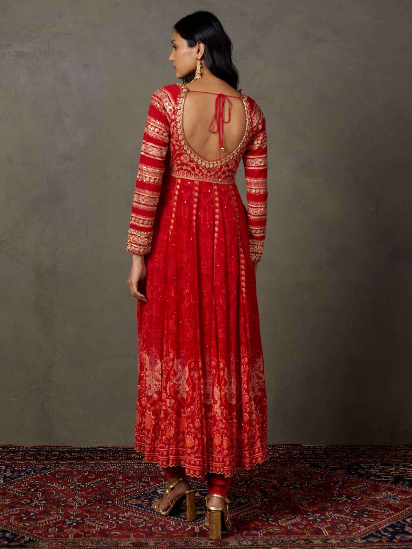 Red Villa Anarkali Suit