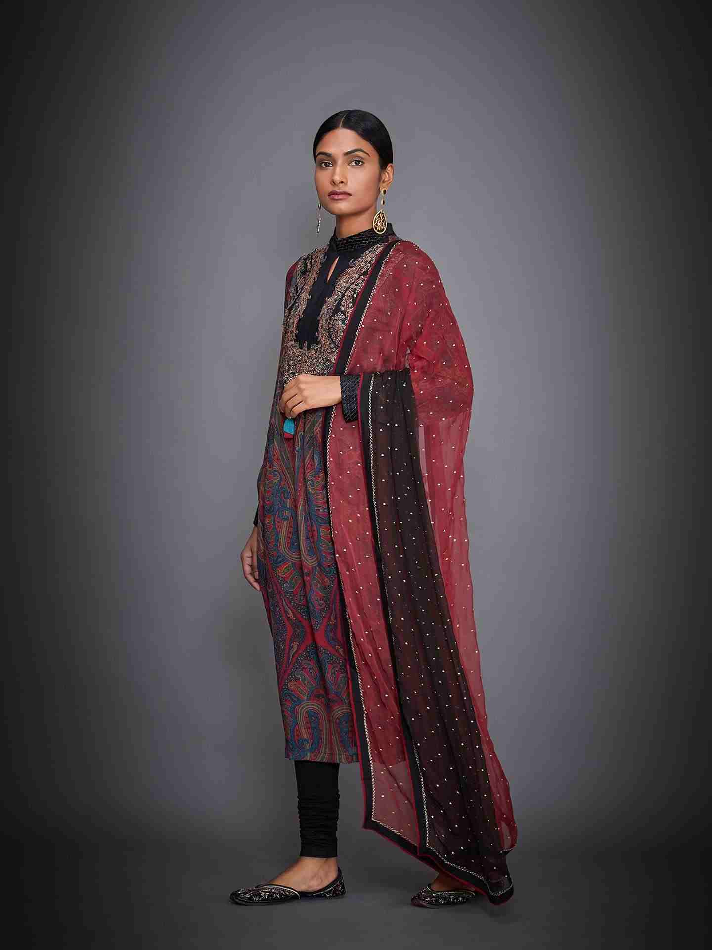 Black & Multi Nagina Suit Set