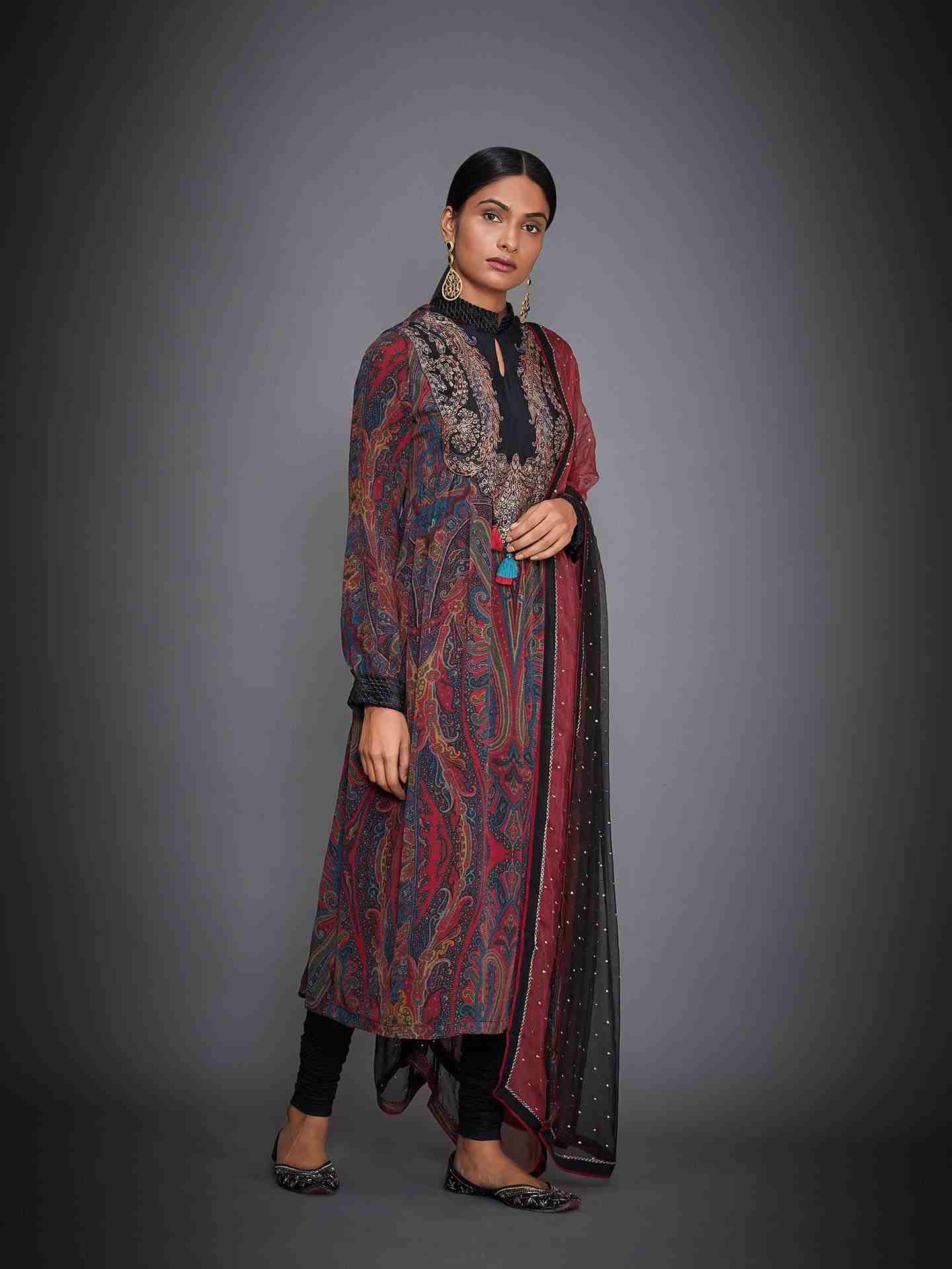 Black & Multi Nagina Suit Set