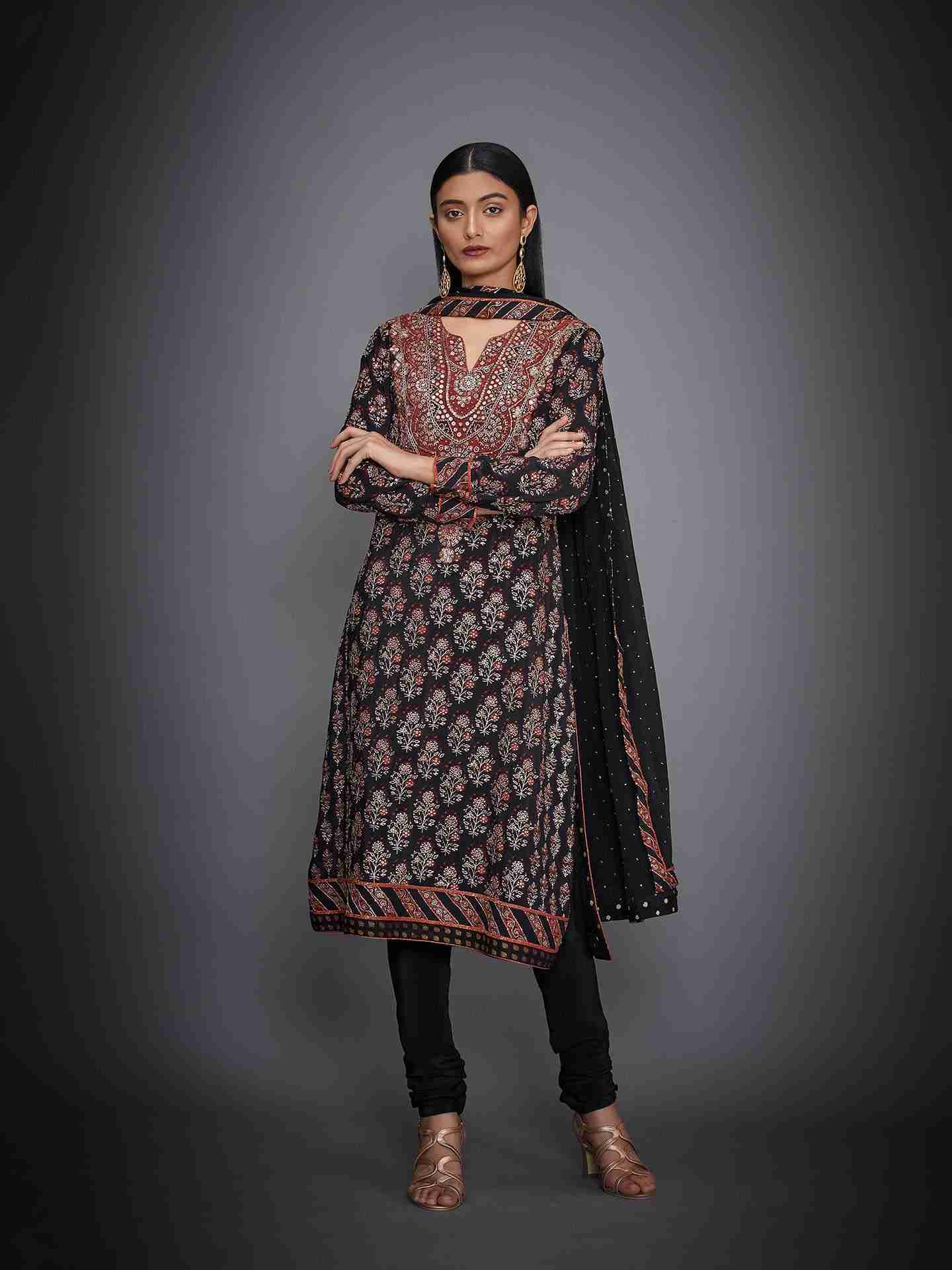 Black & Rust Cheepa Suit Set