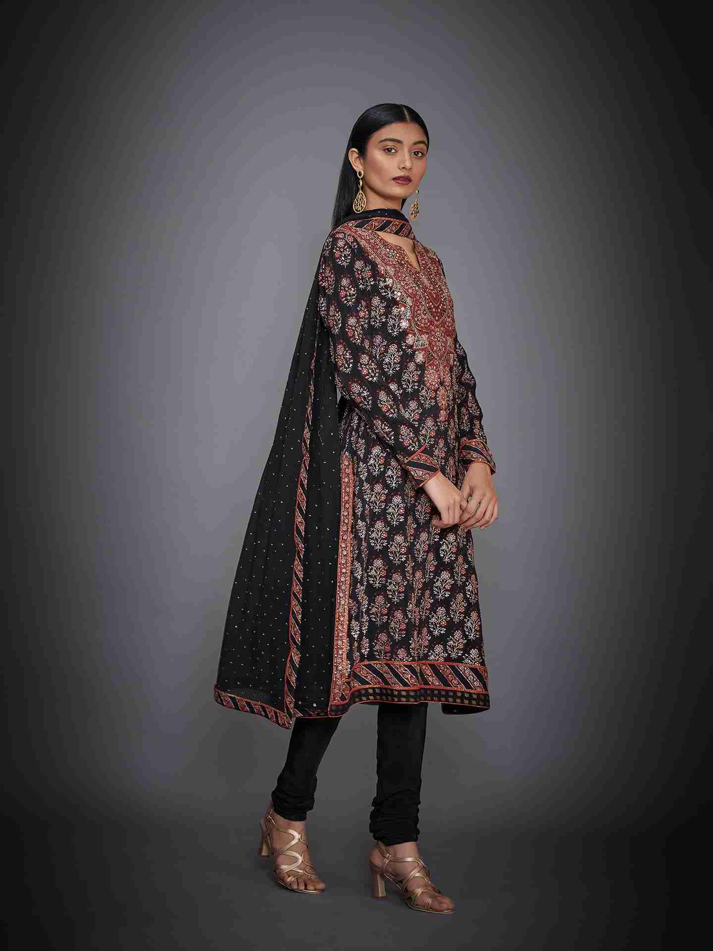 Black & Rust Cheepa Suit Set