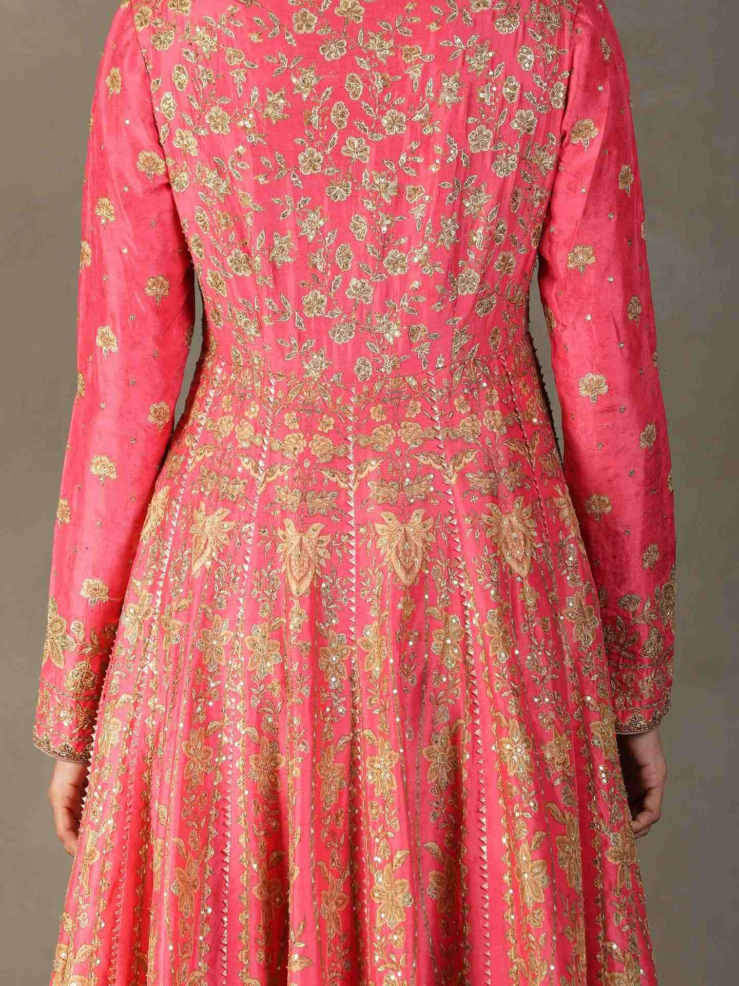 Pink & Misty Jade Avena Anarkali Suit
