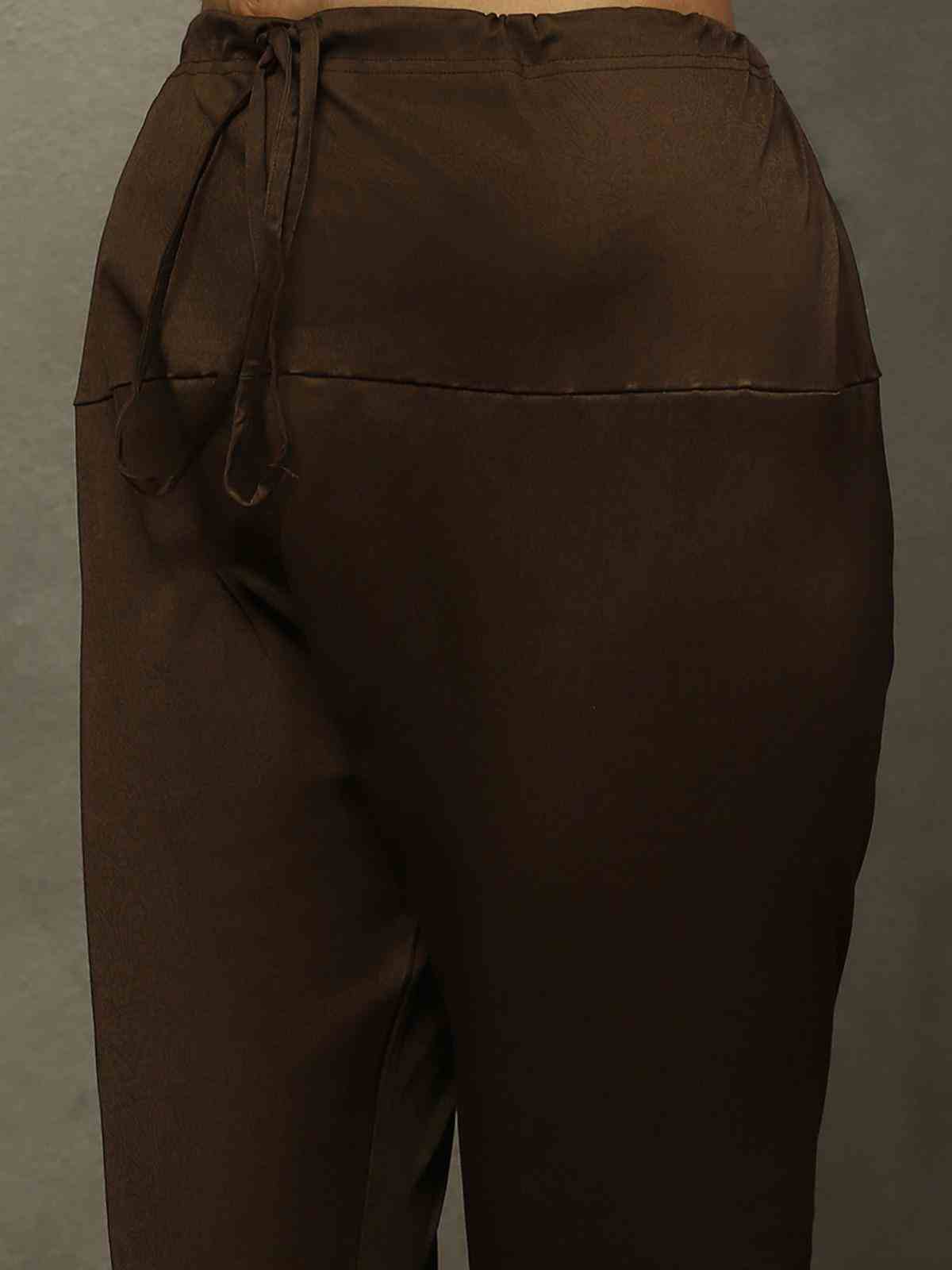 Dark Olive Red Keya Anarkali Suit