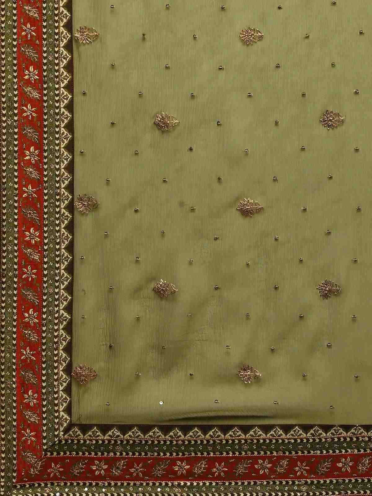 Dark Olive Red Keya Anarkali Suit