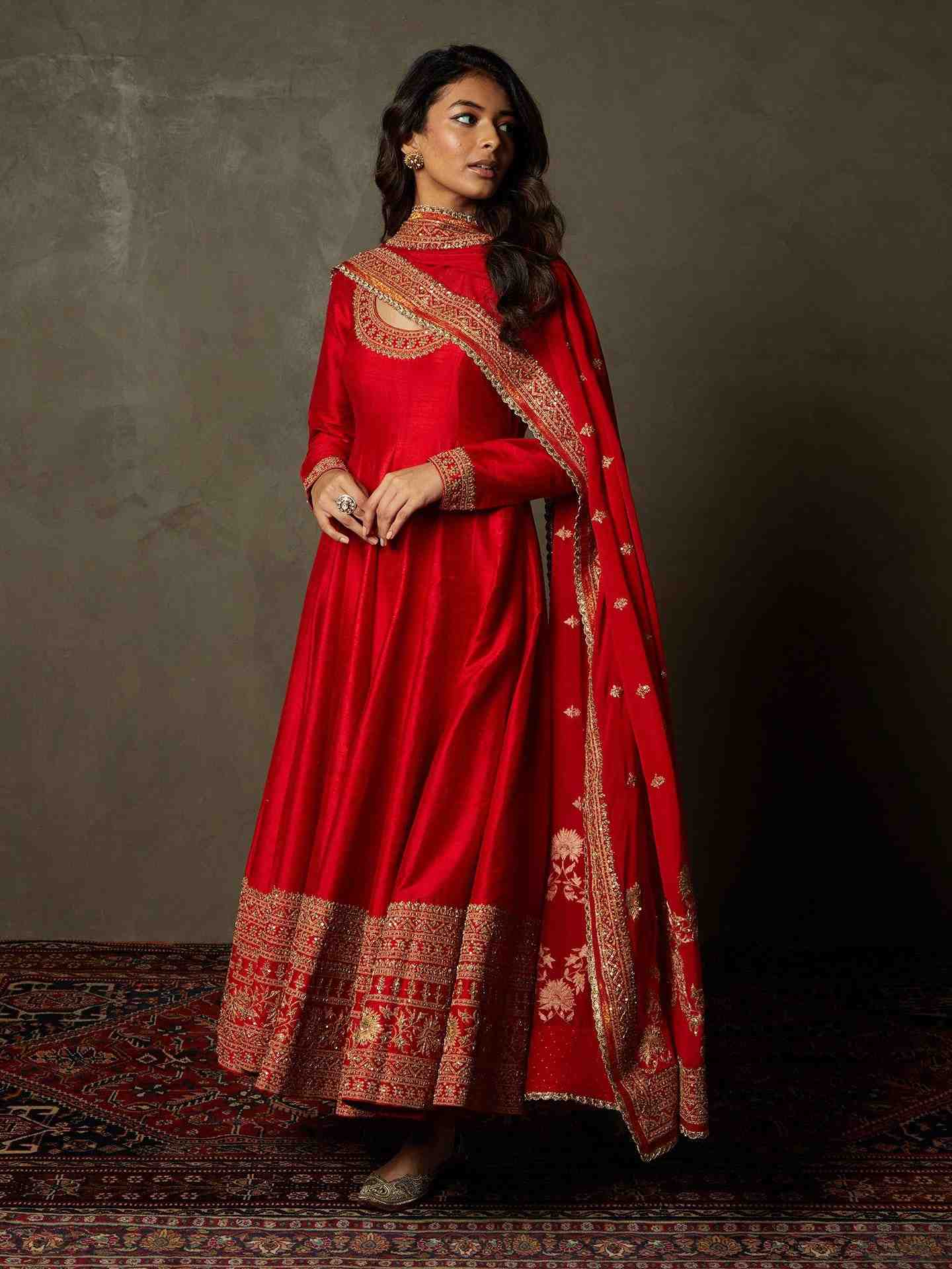 Red Koshi Anarkali Suit