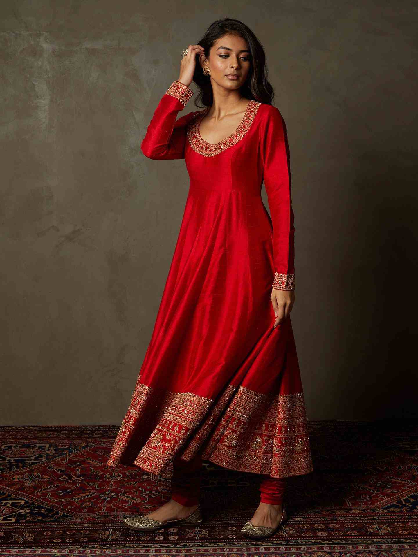 Red Koshi Anarkali Suit