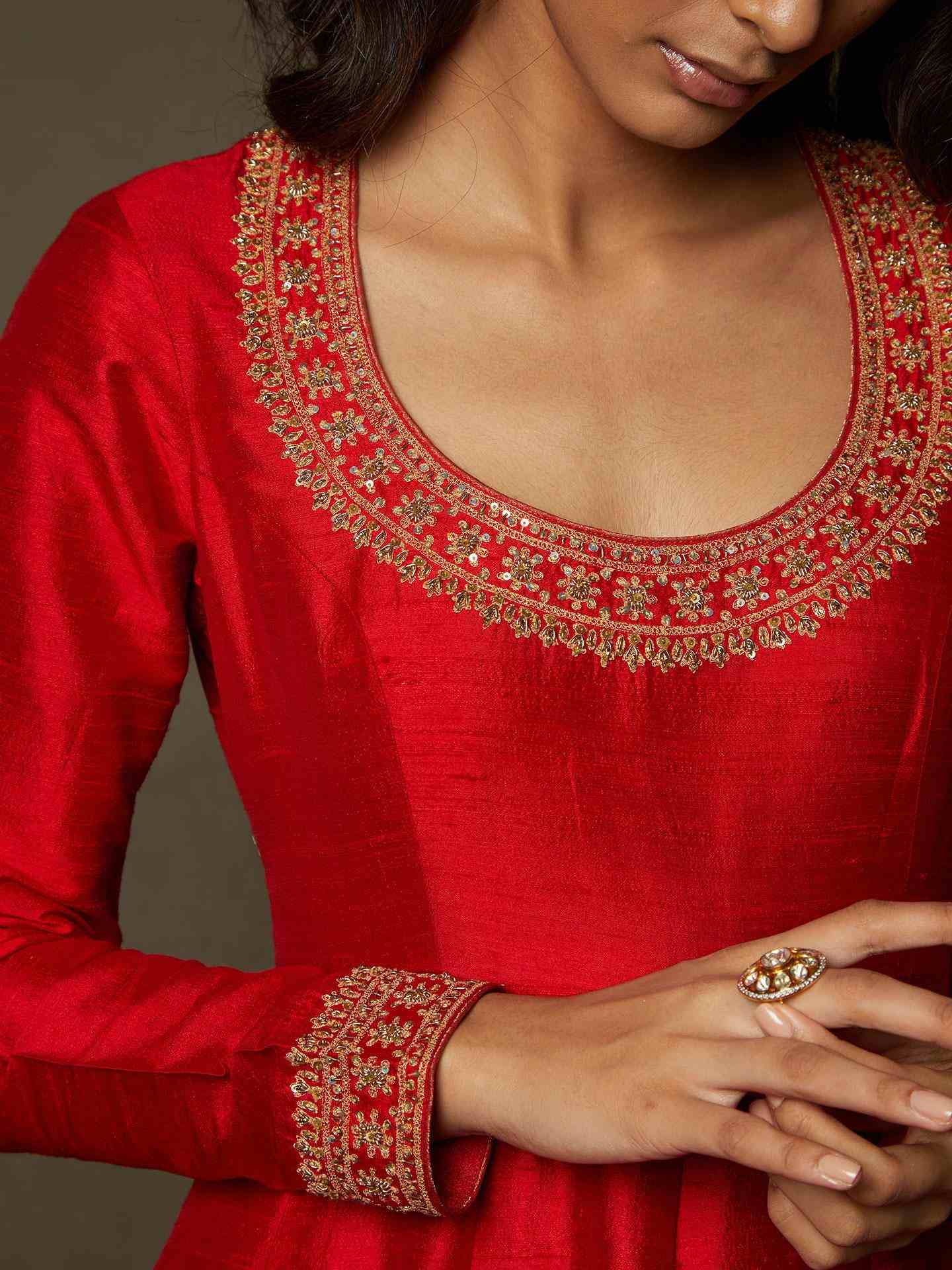Red Koshi Anarkali Suit