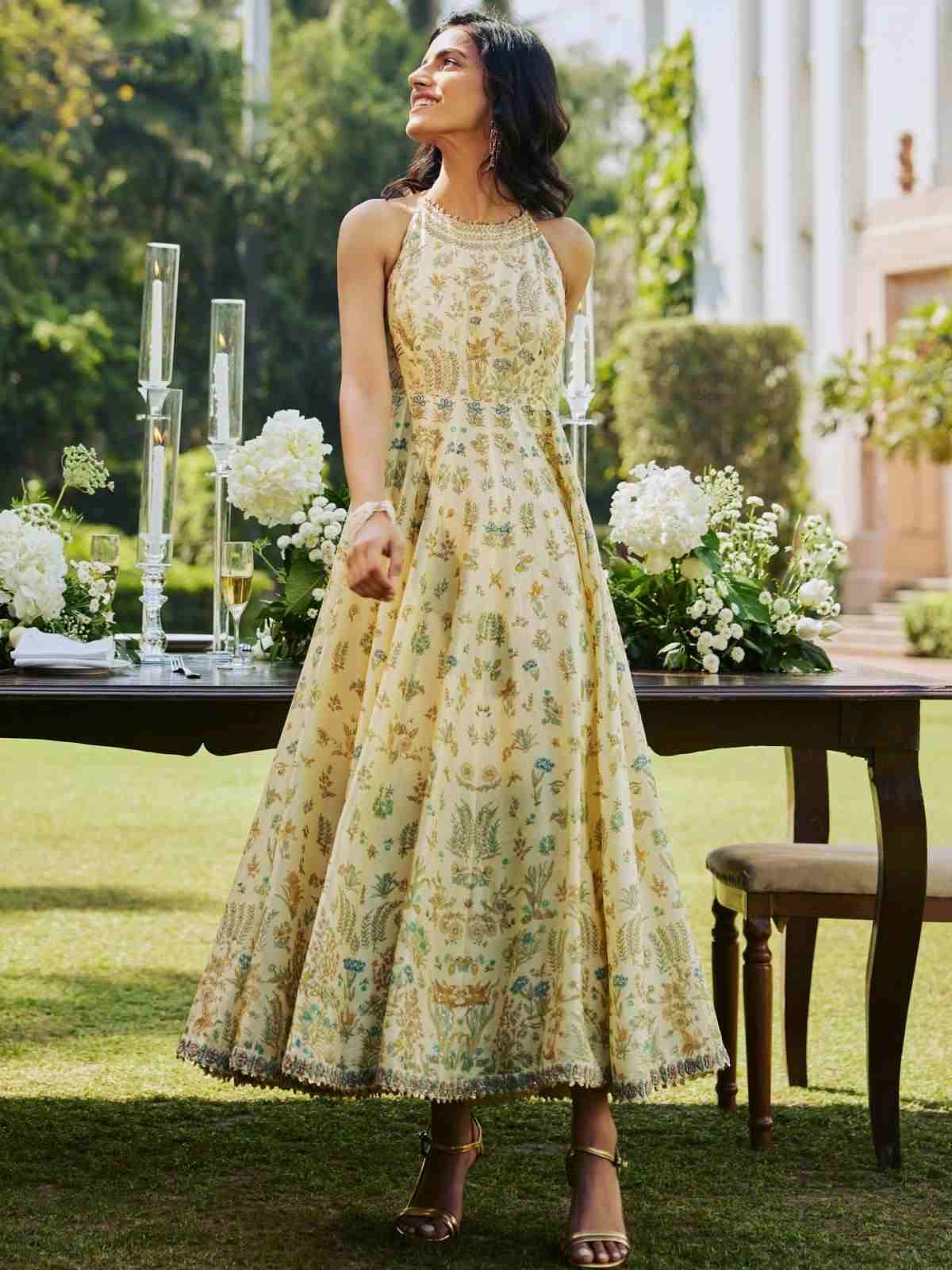 Ecru & Multi Nazli Anarkali Suit