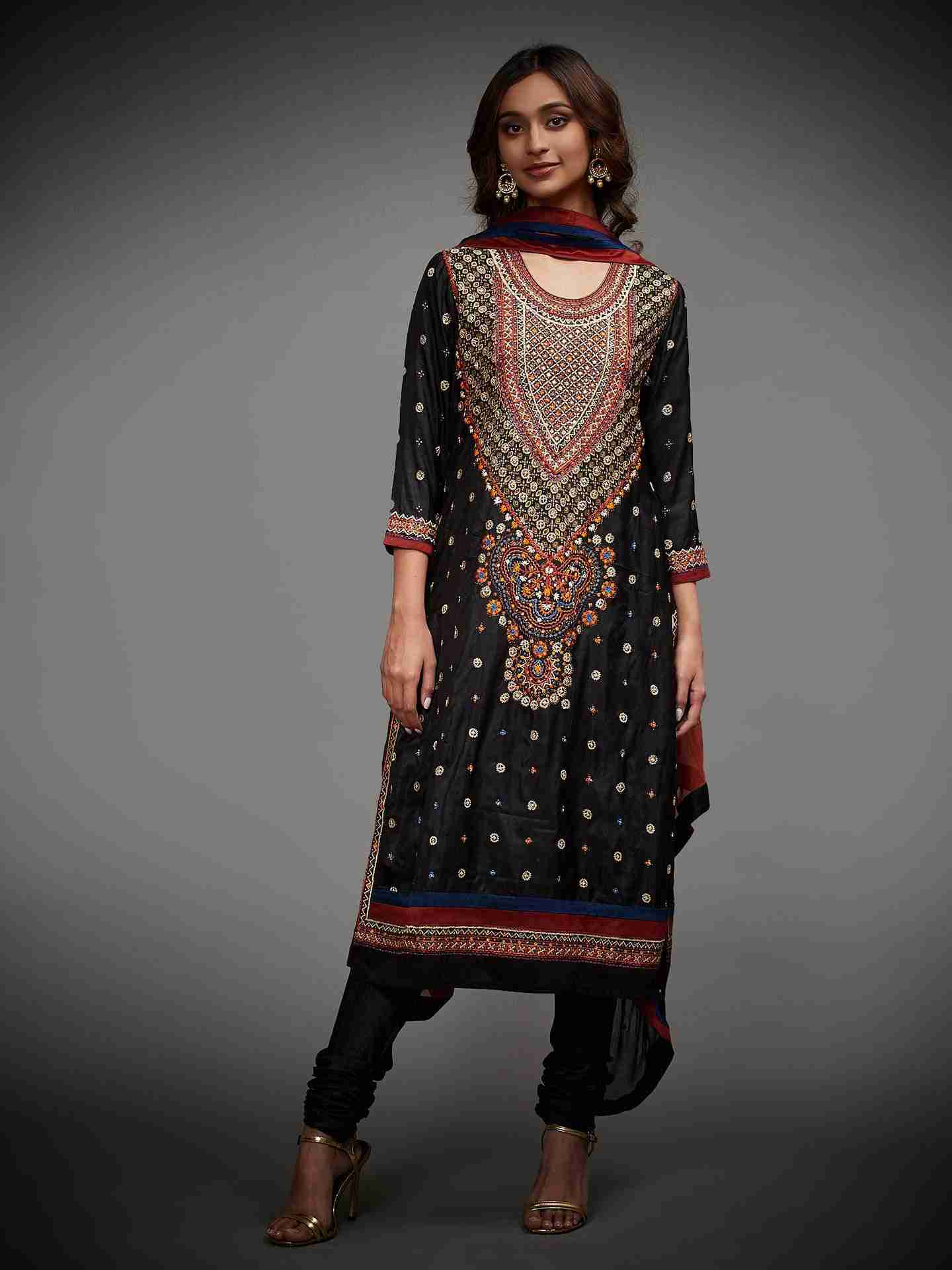 Black & Rust Abhavani Suit Set